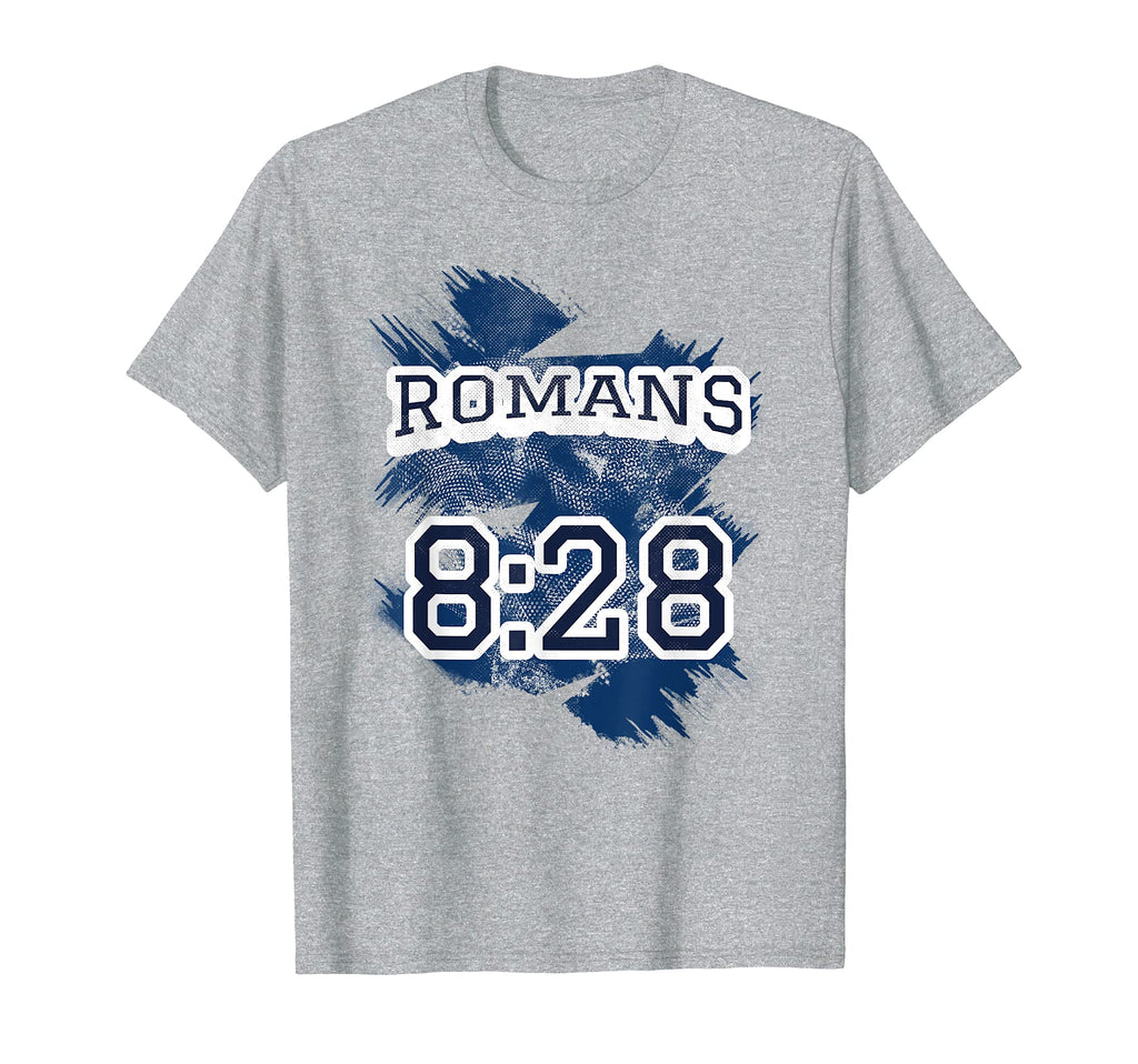 Romans 8 28 Athletic Varsity Bible Verse T-Shirt - Unique Graphic Unisex - T-Shirt, Sweatshirt, Hoodie