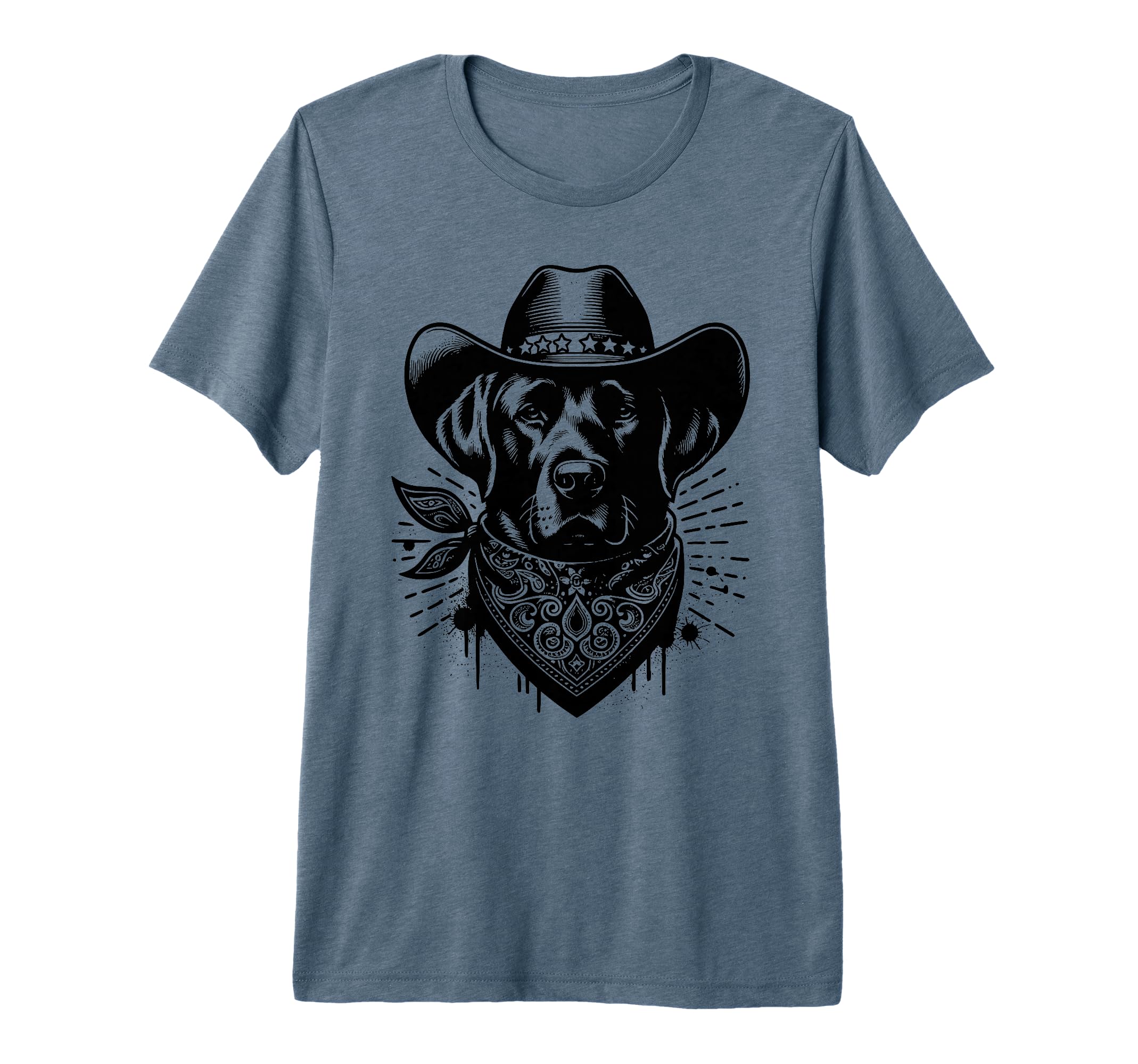 Black Labrador Retriever Dog Western T-Shirt - Minimalist Print Unisex - T-Shirt, Sweatshirt, Hoodie