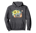 Camera Watercolor Flowers Photographer Hoodie - Novelty Apparel Men Women - T-Shirt, Sweatshirt, Hoodie