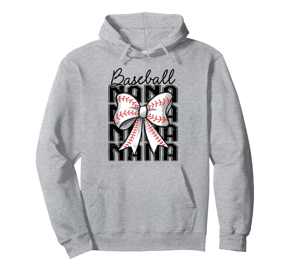 Baseball Nana Coquette Bow Baseball Hoodie - Trendy Graphic Men Women - T-Shirt, Sweatshirt, Hoodie