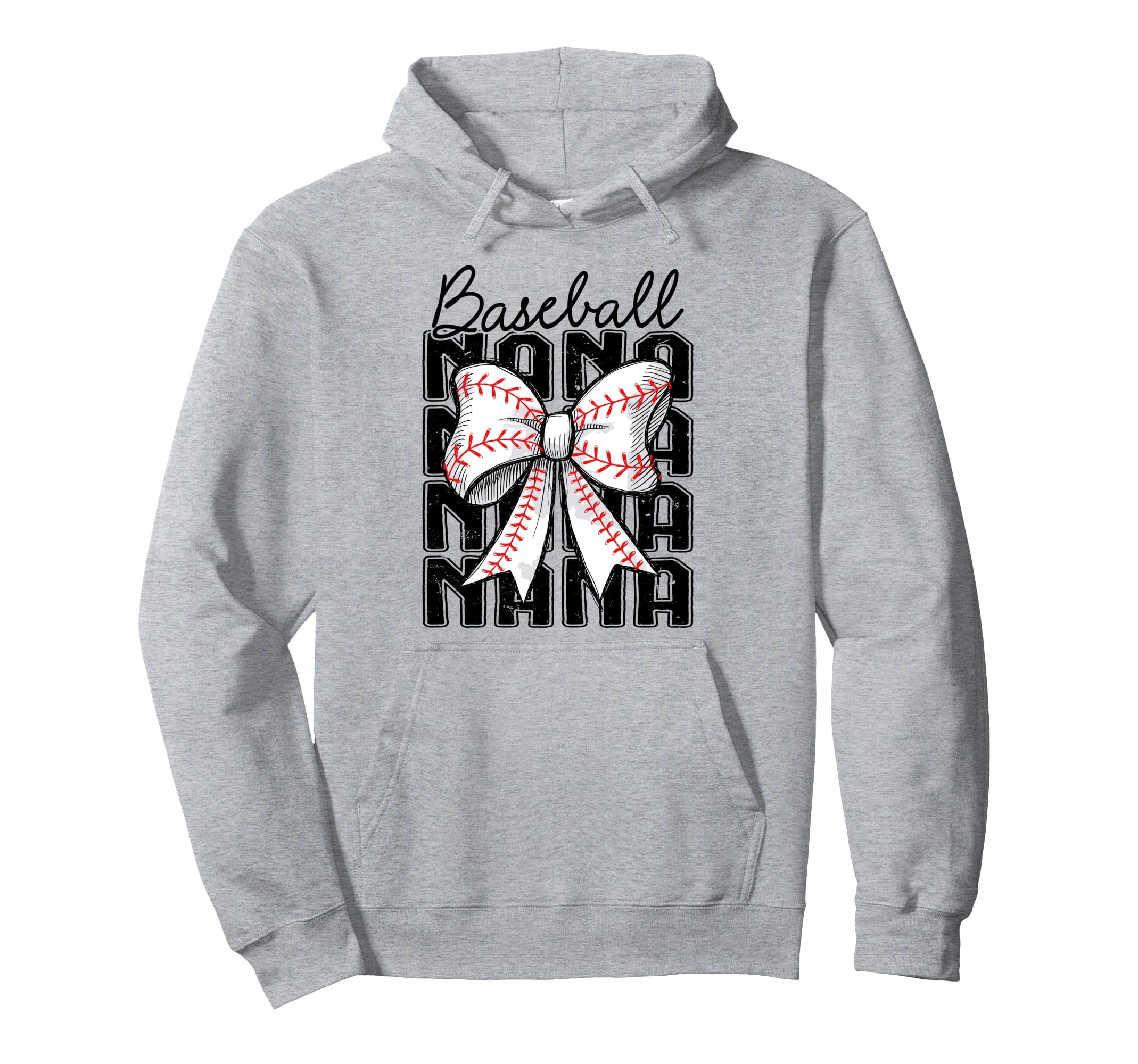 Baseball Nana Coquette Bow Baseball Hoodie - Trendy Graphic Men Women - T-Shirt, Sweatshirt, Hoodie