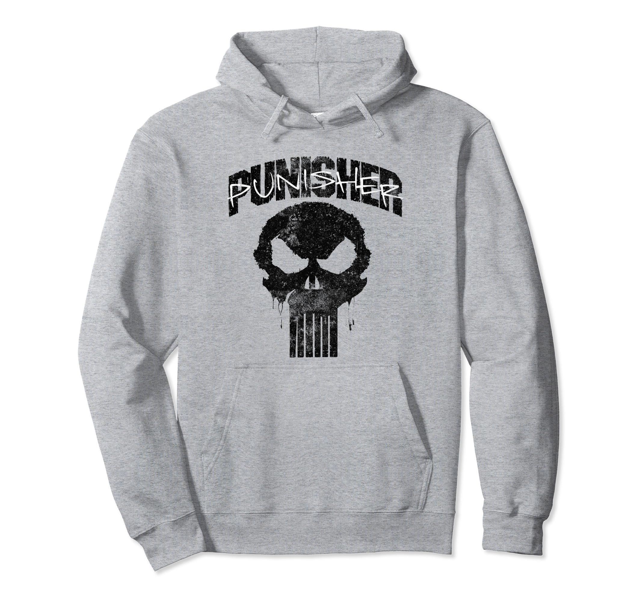 Marvel Punisher Distressed Punk Skull Chest Hoodie - Graphic Print Unisex - T-Shirt, Sweatshirt, Hoodie