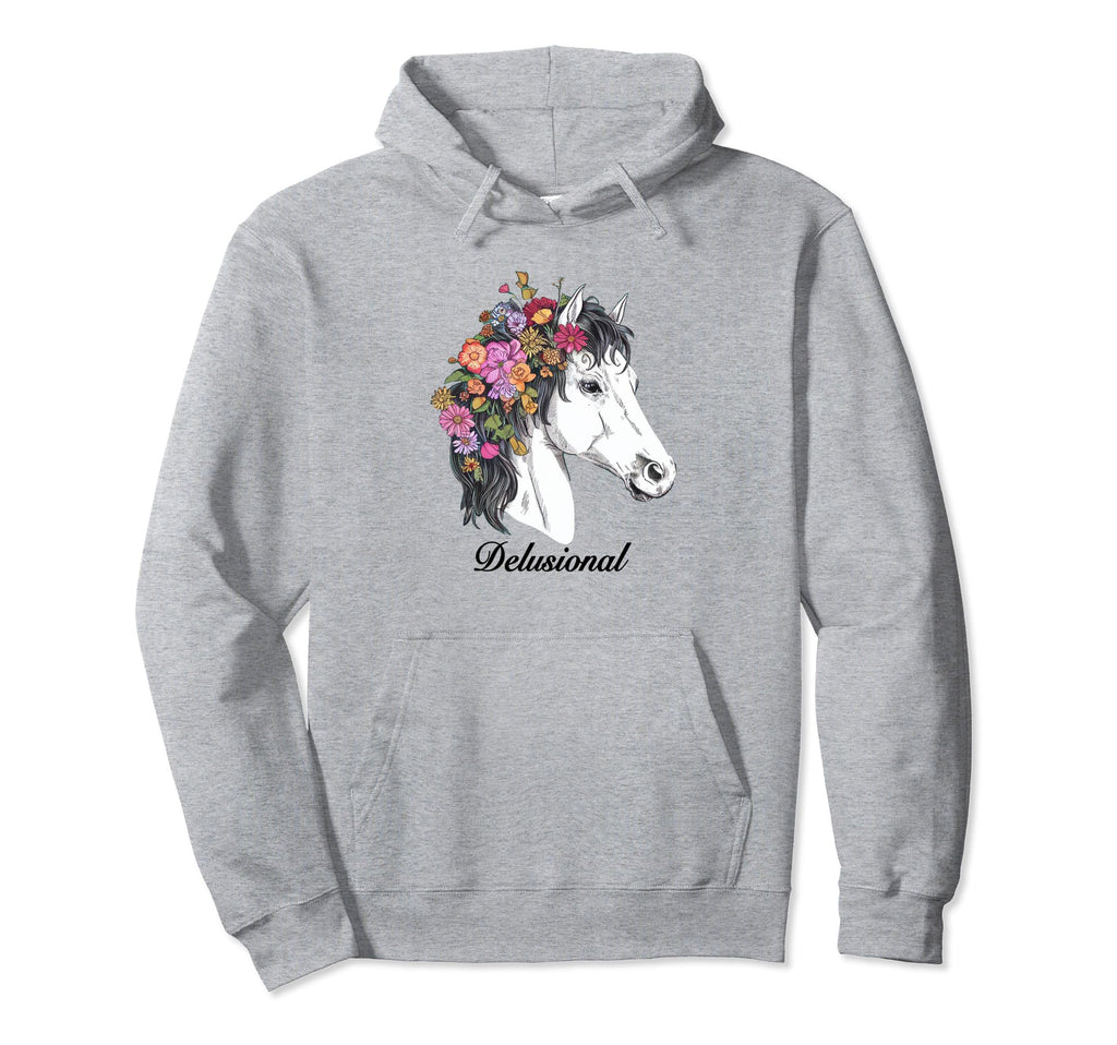 Coquette White Horse Delusional Girlcore Hoodie - Minimalist Print Unisex - T-Shirt, Sweatshirt, Hoodie