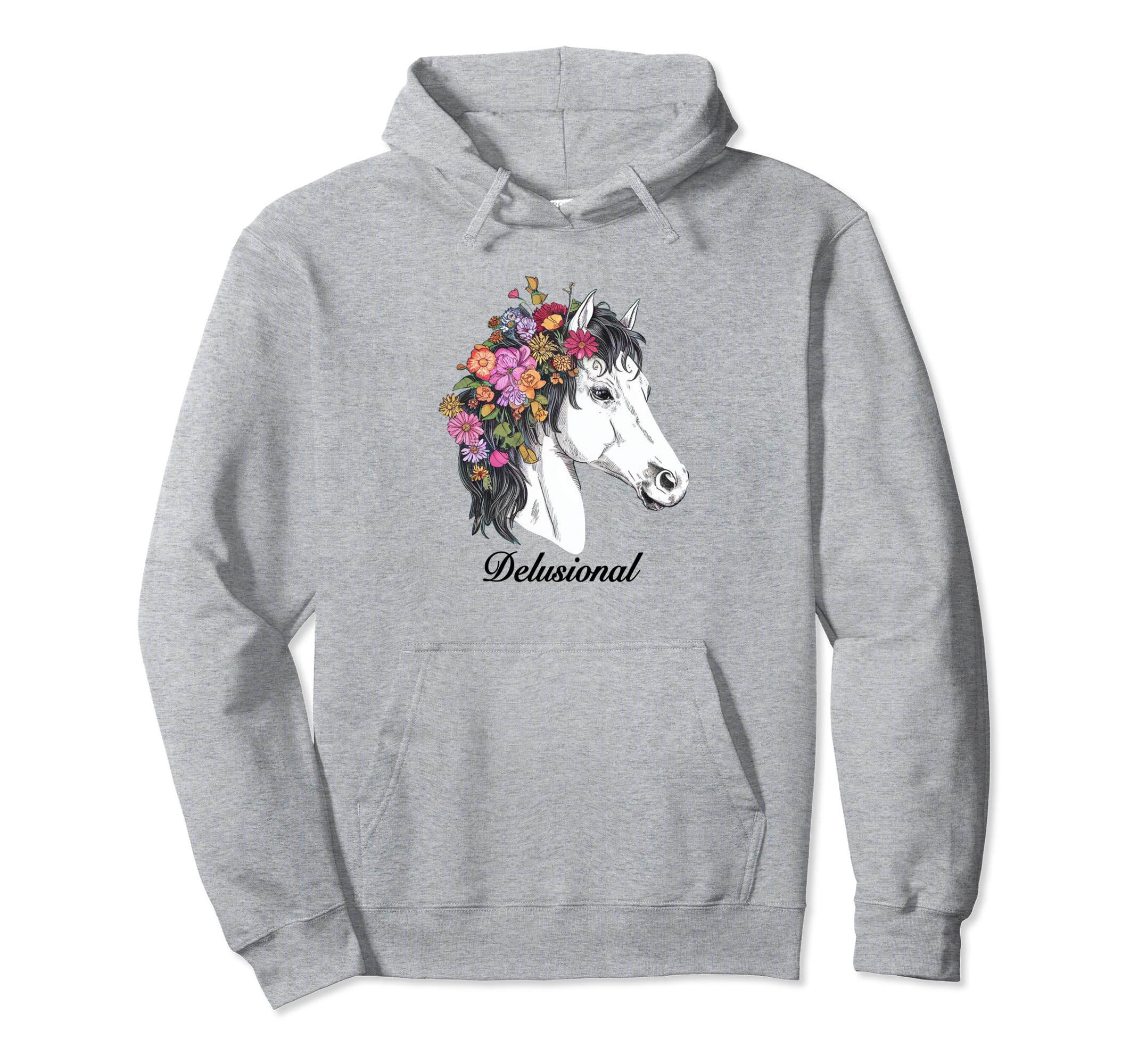 Coquette White Horse Delusional Girlcore Hoodie - Minimalist Print Unisex - T-Shirt, Sweatshirt, Hoodie