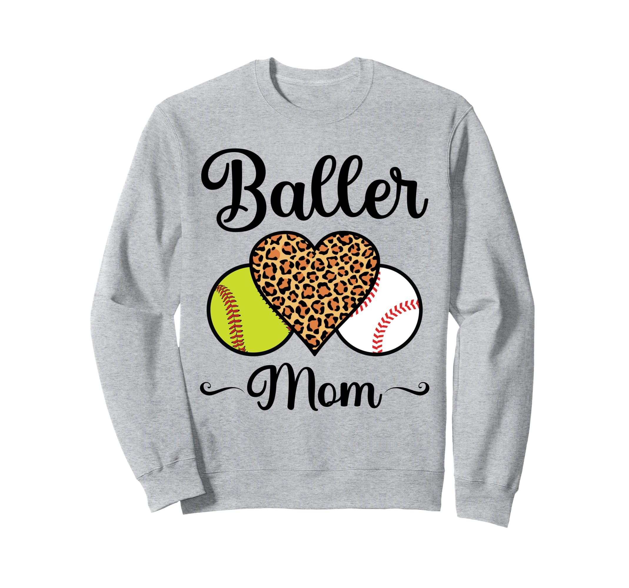 Baller Mom Softball Baseball Sweatshirt - Custom Art Print Men Women - T-Shirt, Sweatshirt, Hoodie