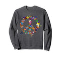 Butterfly Peace Sign 60S 70S Colourful Sweatshirt - Novelty Apparel Unisex - T-Shirt, Sweatshirt, Hoodie