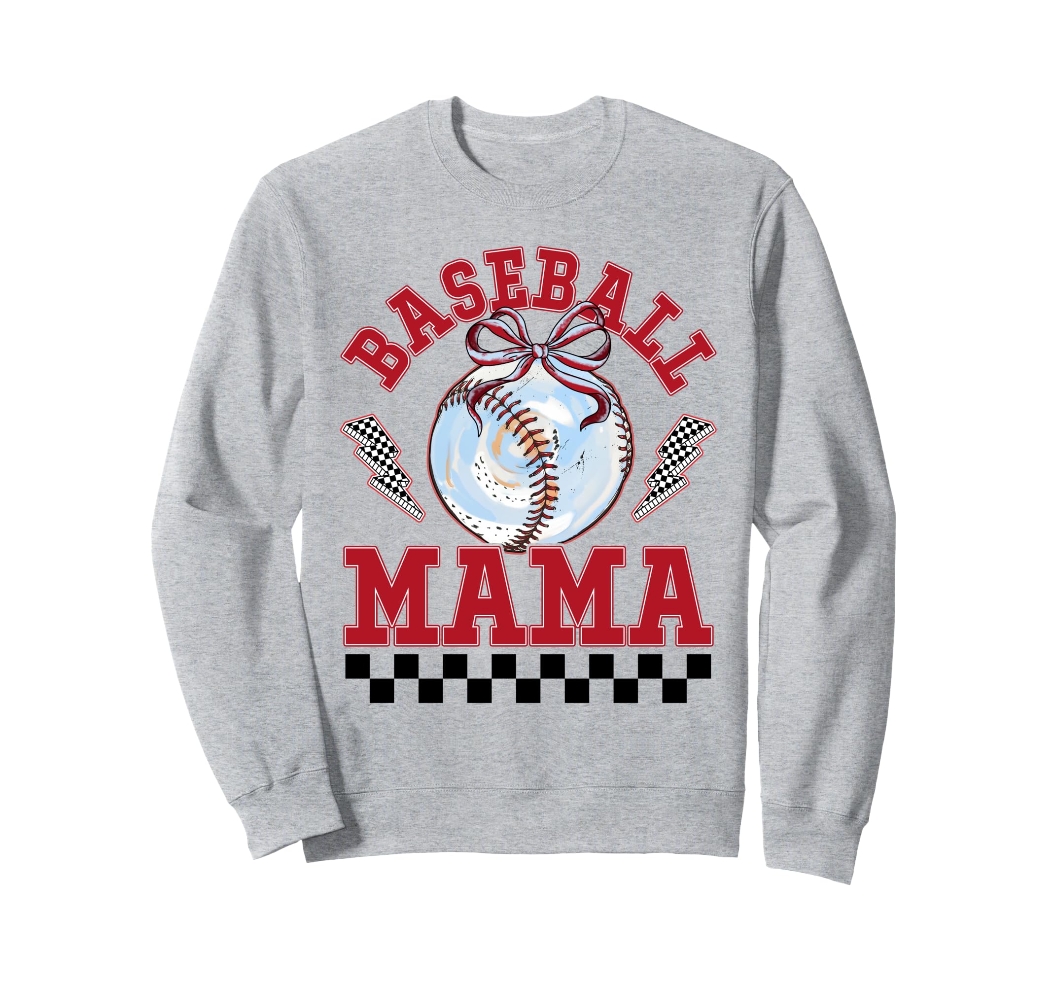 Baseball Mama Bow Softball Mom Sweatshirt - Fun Novelty Design Men Women - T-Shirt, Sweatshirt, Hoodie