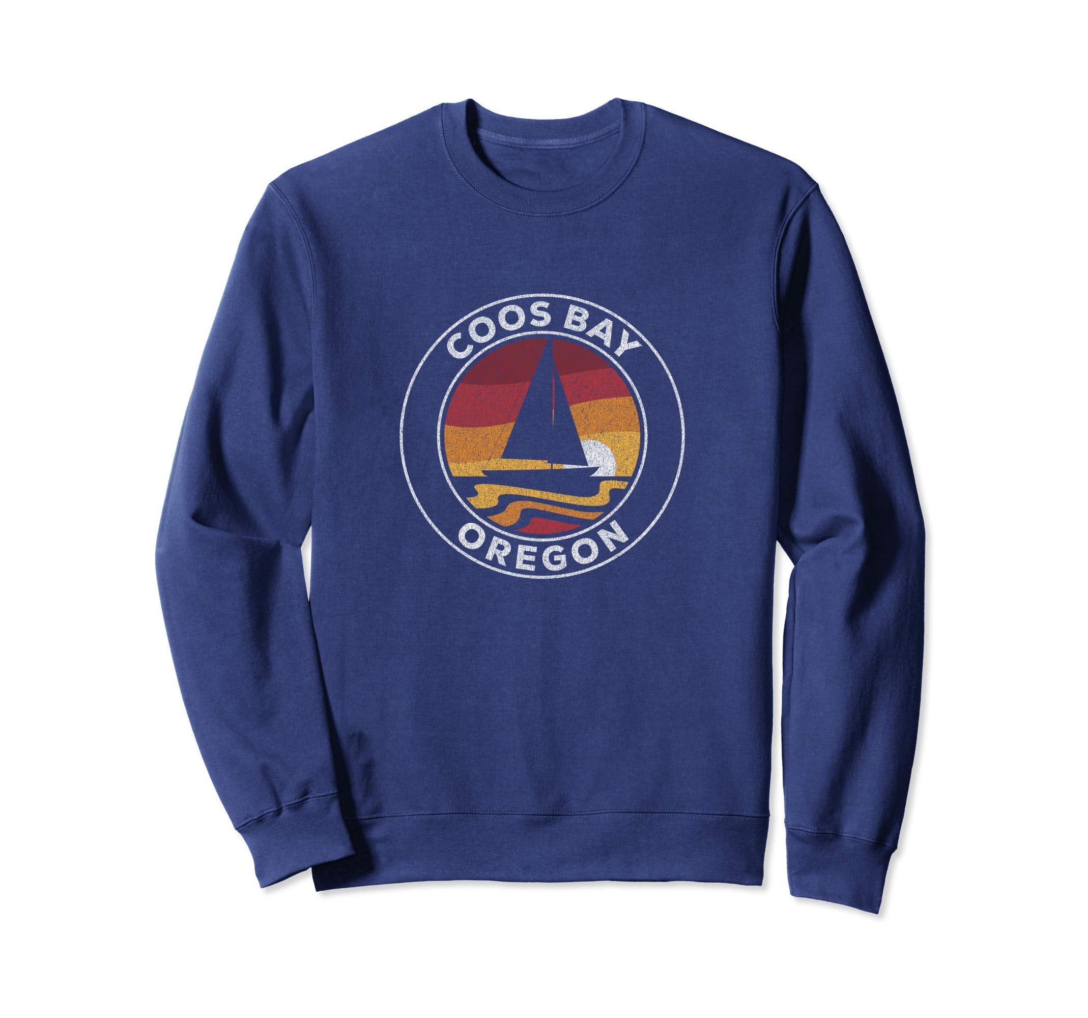 Coos Bay Oregon Sailboat 70S Sweatshirt - Custom Art Print for Adults - T-Shirt, Sweatshirt, Hoodie