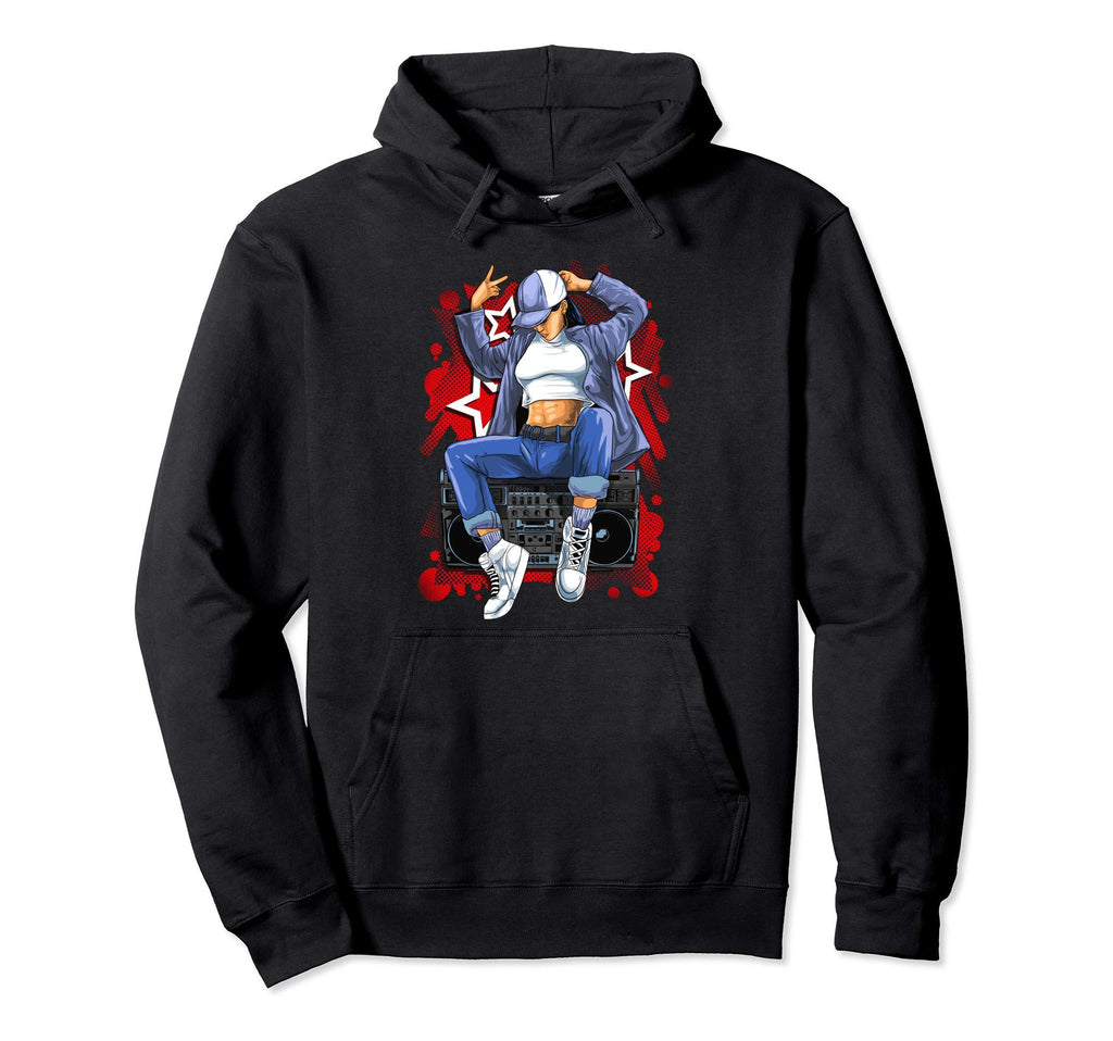 Aesthetic Boombox Old School Hip Hop Hoodie - Minimalist Print Men Women - T-Shirt, Sweatshirt, Hoodie