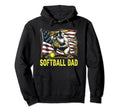 Softball Dad Mens Distressed American Hoodie - Custom Art Print for Adults - T-Shirt, Sweatshirt, Hoodie