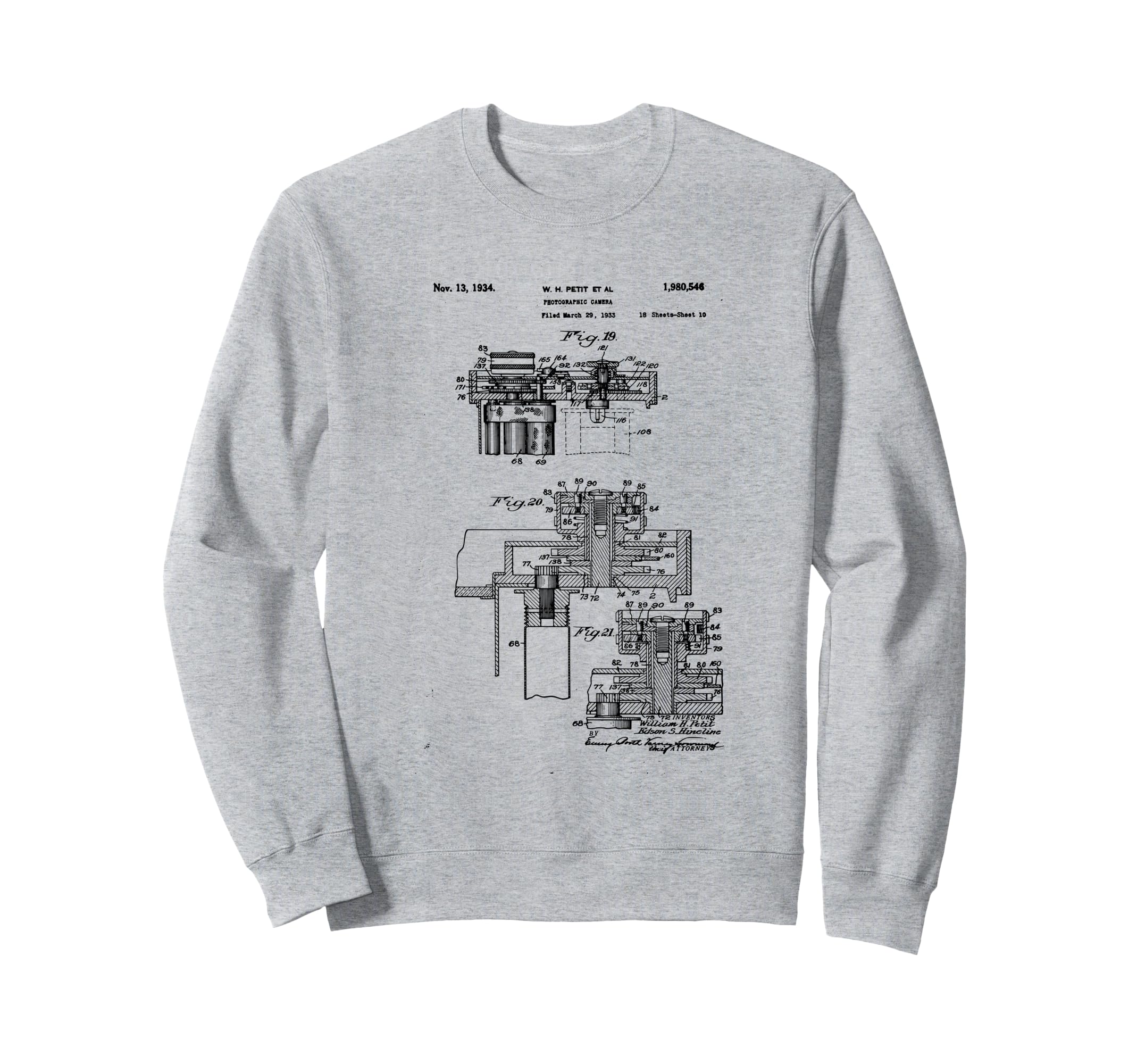 Camera Photographic Patent Sweatshirt - Casual Everyday Wear for Adults - T-Shirt, Sweatshirt, Hoodie