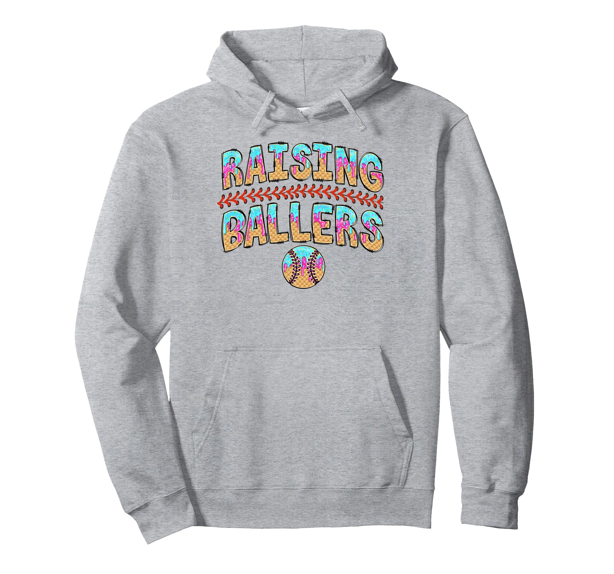 Raising Baller Mom Both Baseball Hoodie - Custom Art Print for Adults - T-Shirt, Sweatshirt, Hoodie