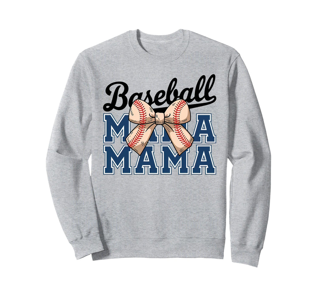 Baseball Mama Coquette Bow Funny Sweatshirt - Trendy Graphic Unisex - T-Shirt, Sweatshirt, Hoodie