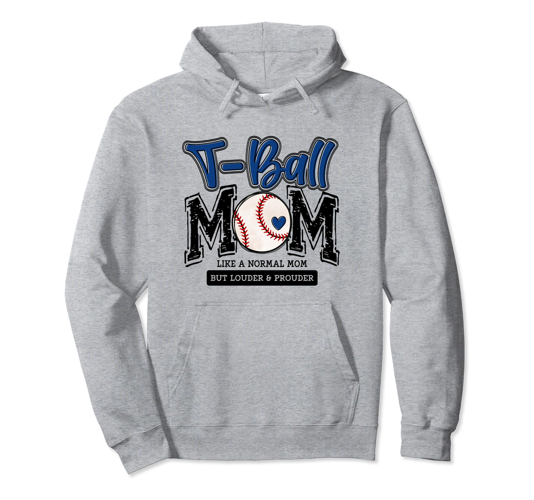 T Ball Mom Blue Varsity Baseball Mama Hoodie - Trendy Graphic for Adults - T-Shirt, Sweatshirt, Hoodie