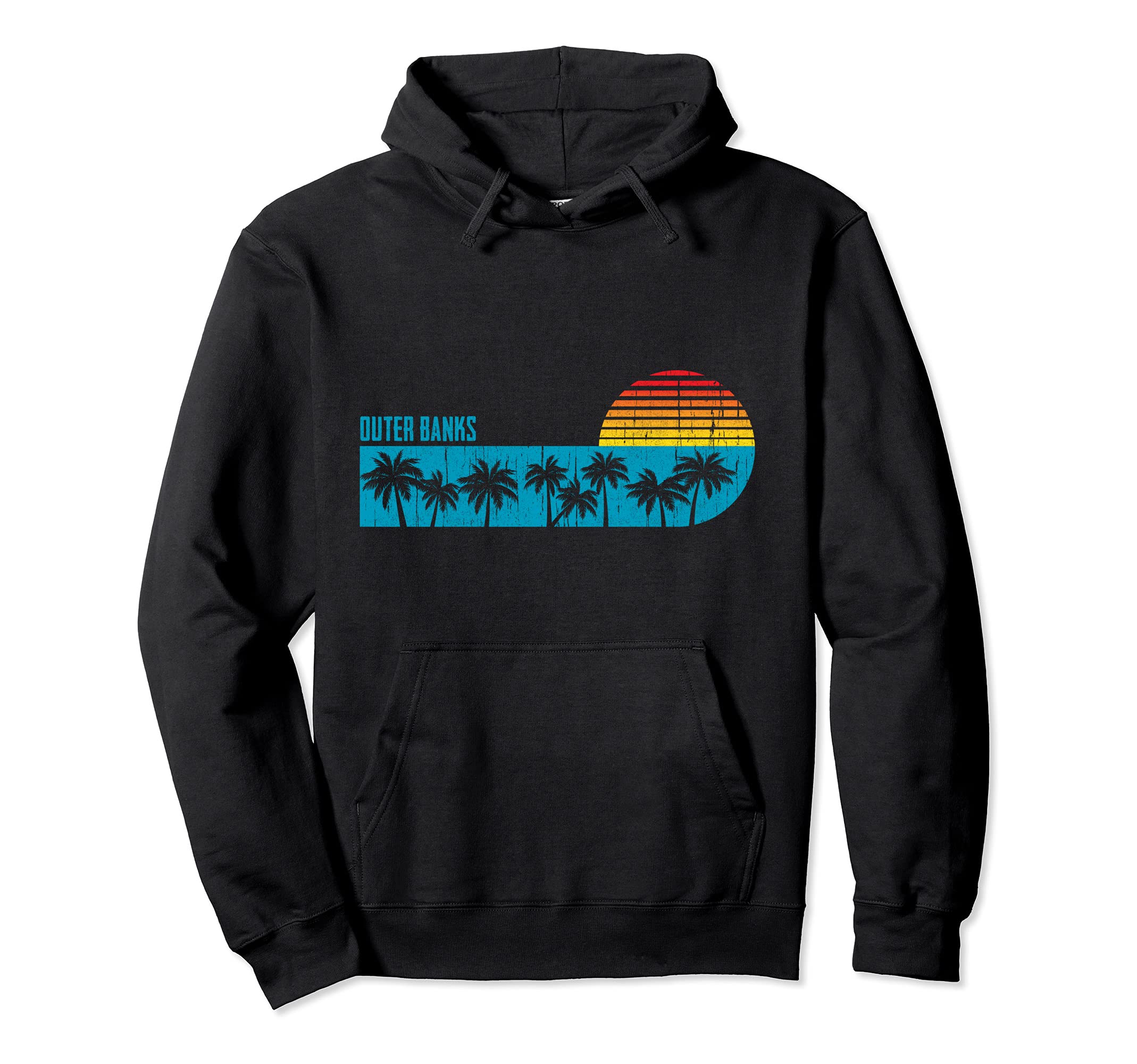 Outer Banks Obx Nc Palm Tree Sunset Hoodie - Custom Art Print for Adults - T-Shirt, Sweatshirt, Hoodie