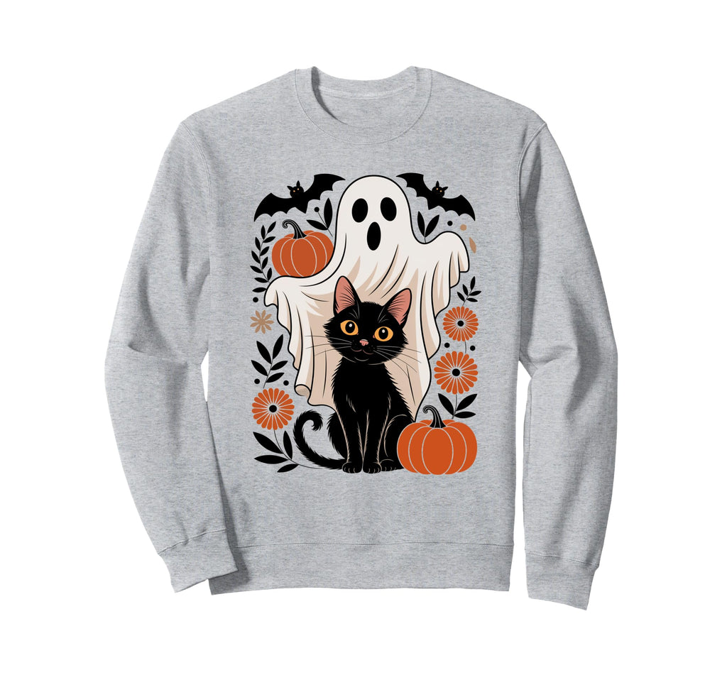 Boho Floral Spooky Ghost Holding Sweatshirt - Aesthetic Graphic Unisex - T-Shirt, Sweatshirt, Hoodie