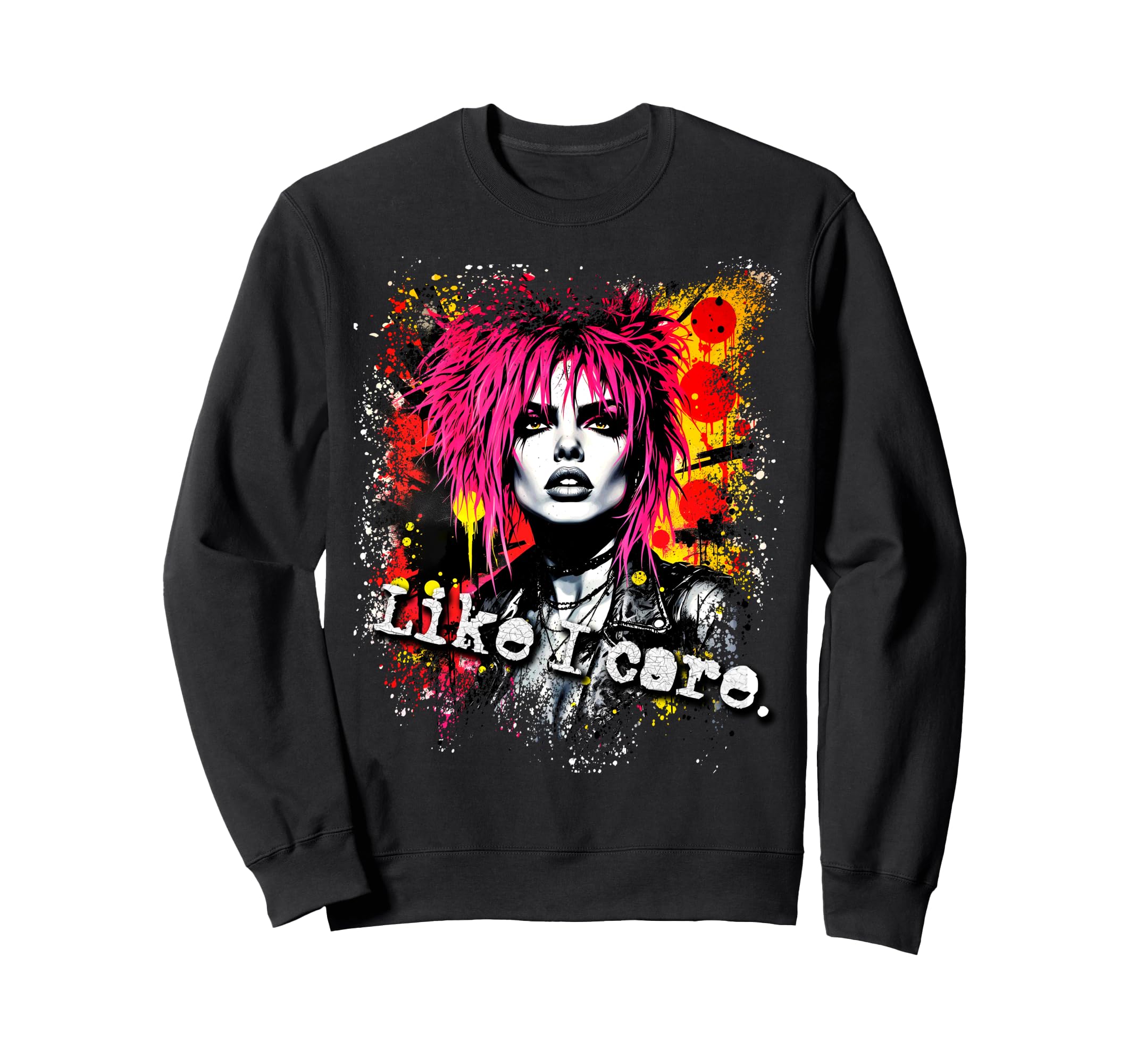 Punk 90S Grunge Distressed Graffiti Sweatshirt - Trendy Graphic Men Women - T-Shirt, Sweatshirt, Hoodie