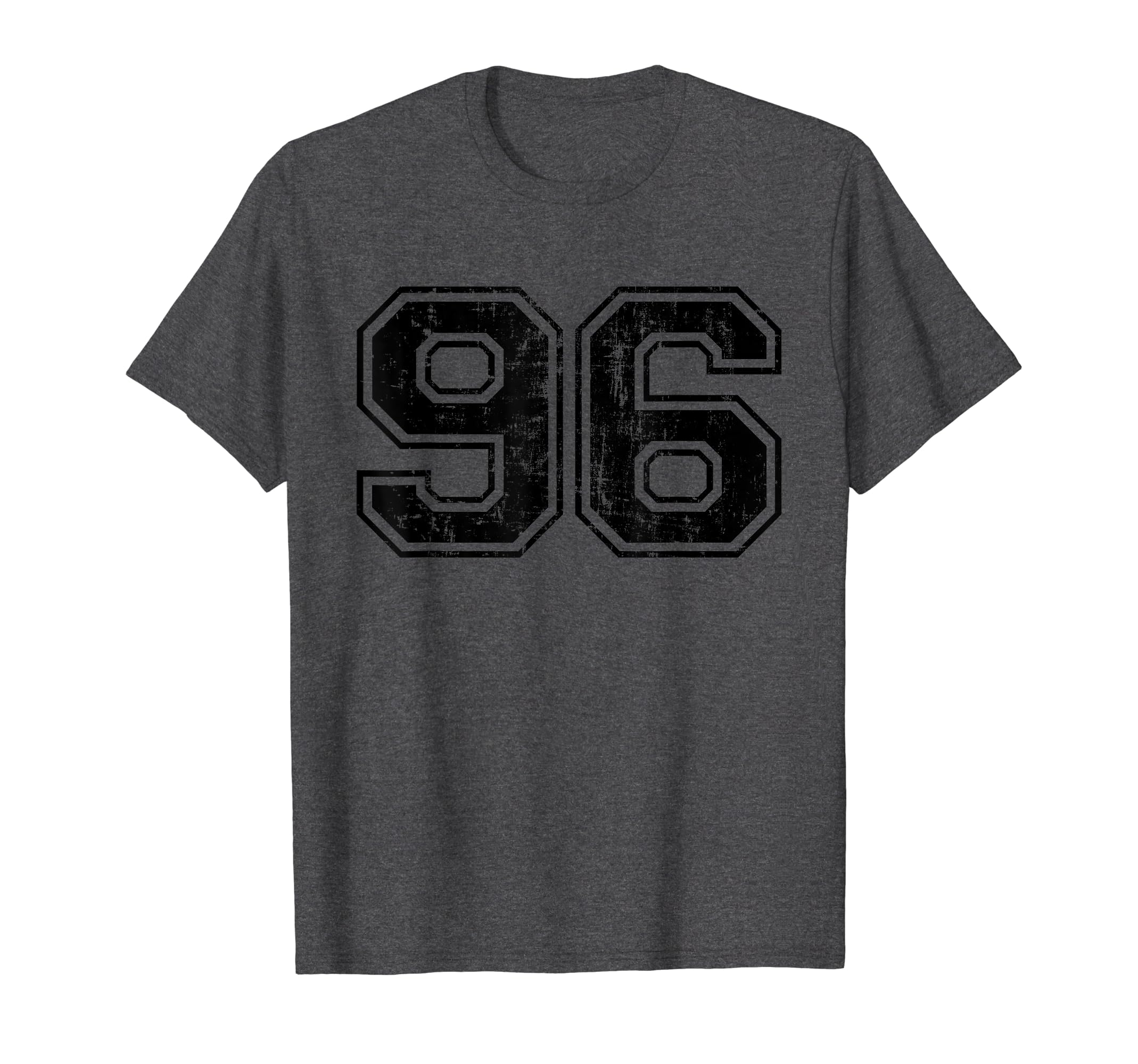 Number 96 Varsity Distressed Sport Team T-Shirt - Graphic Print for Adults - T-Shirt, Sweatshirt, Hoodie