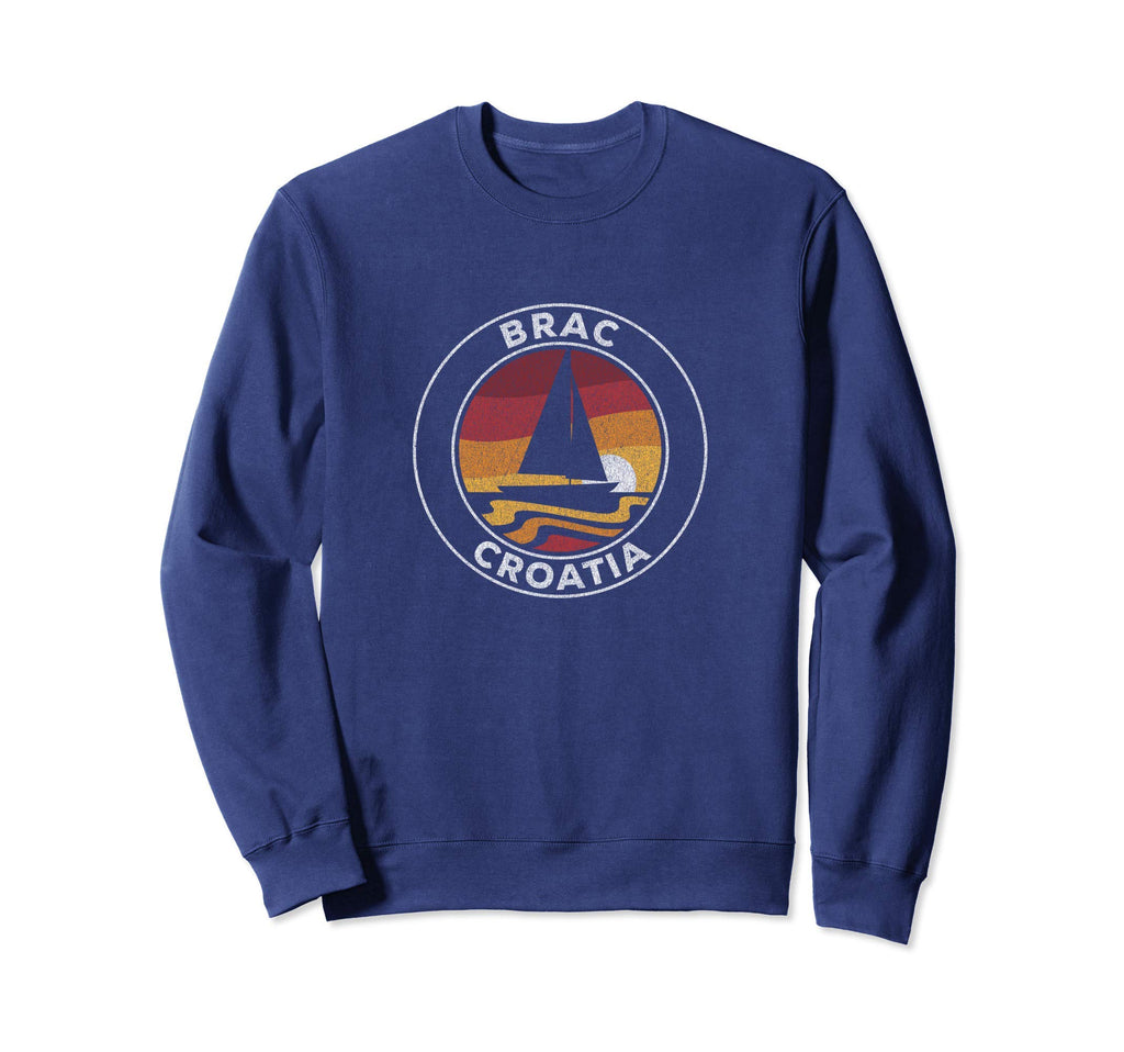 Brac Croatia Sailboat 70S Sunset Sweatshirt - Streetwear Style for Adults - T-Shirt, Sweatshirt, Hoodie