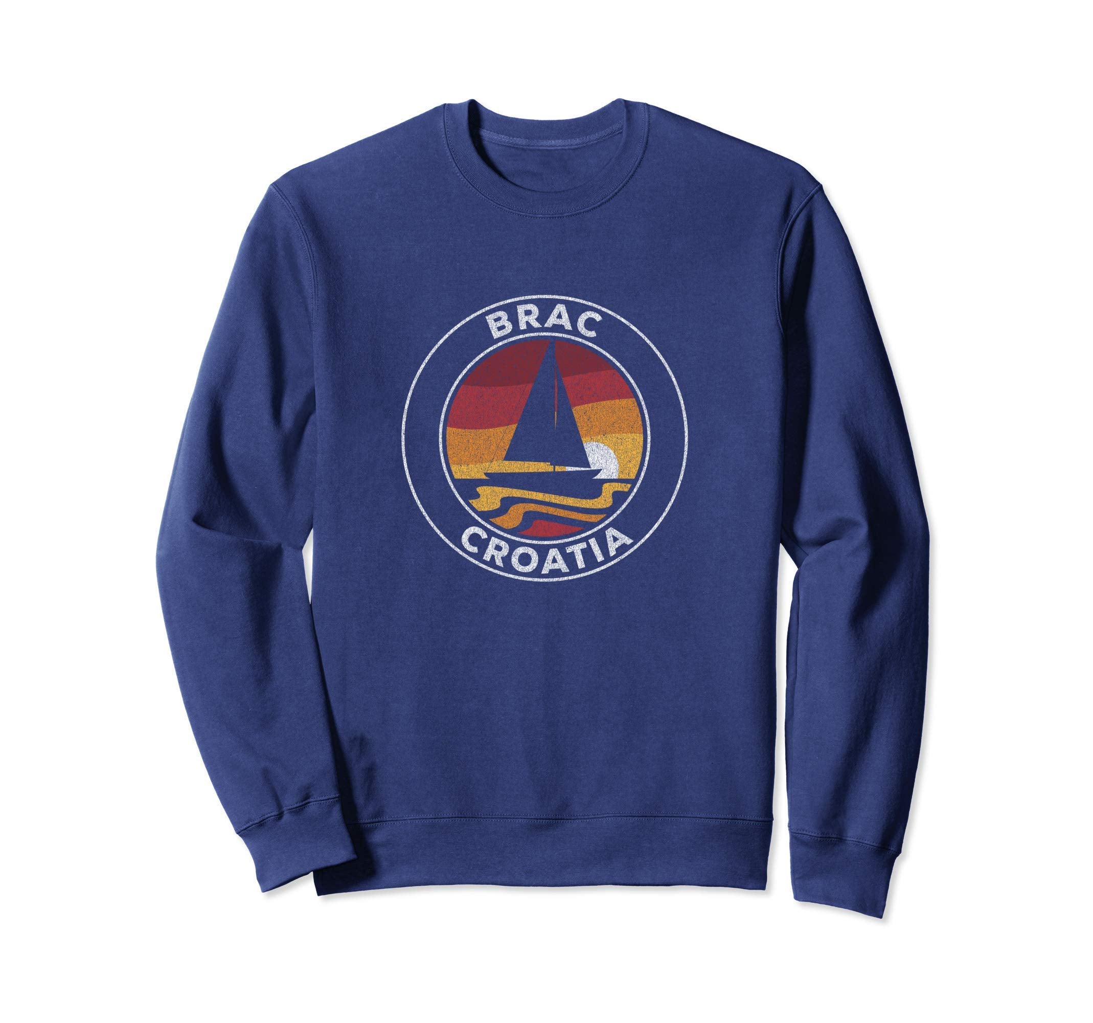 Brac Croatia Sailboat 70S Sunset Sweatshirt - Streetwear Style for Adults - T-Shirt, Sweatshirt, Hoodie