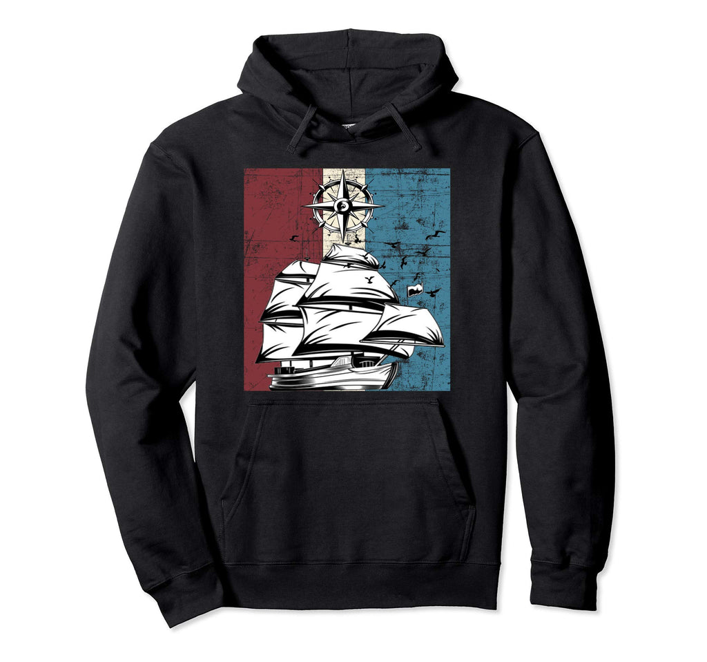 Sailing Gift Sailboat Compass Hoodie - Aesthetic Graphic Men Women - T-Shirt, Sweatshirt, Hoodie