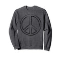 Peace Sign Distressed Hippie Sweatshirt - Minimalist Print Men Women - T-Shirt, Sweatshirt, Hoodie