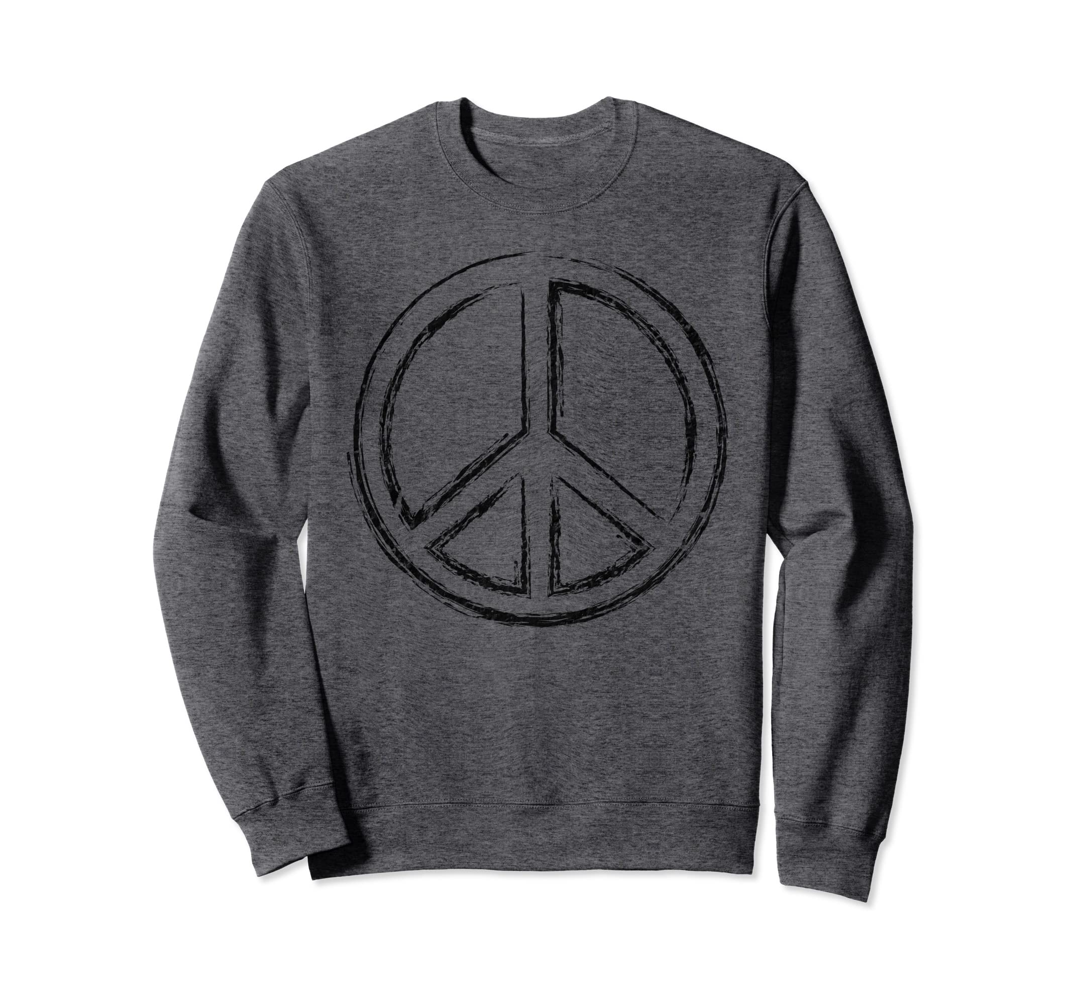 Peace Sign Distressed Hippie Sweatshirt - Minimalist Print Men Women - T-Shirt, Sweatshirt, Hoodie