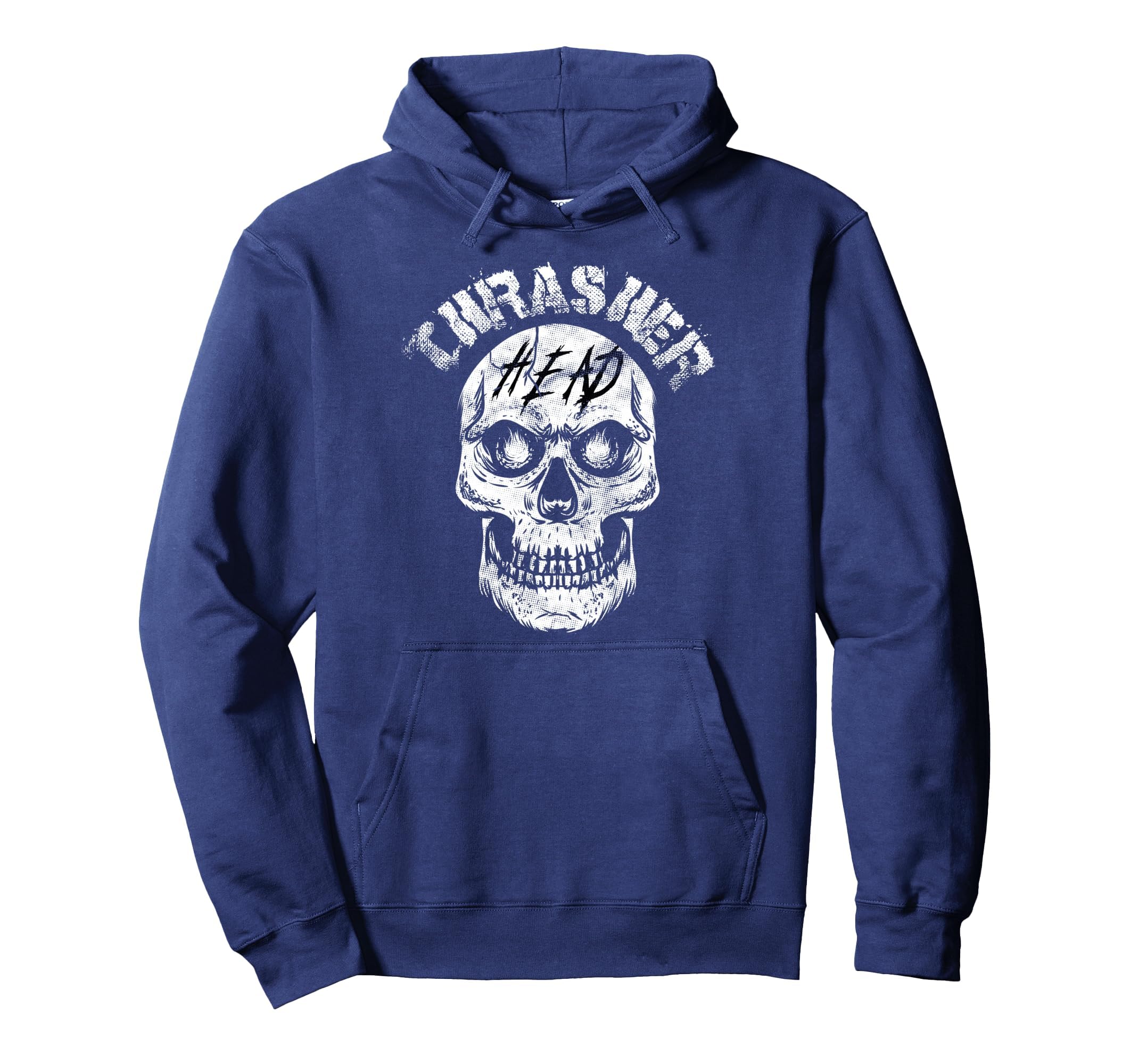 Thrasher Head Distressed Skull Skater Hoodie - Casual Everyday Wear Unisex - T-Shirt, Sweatshirt, Hoodie