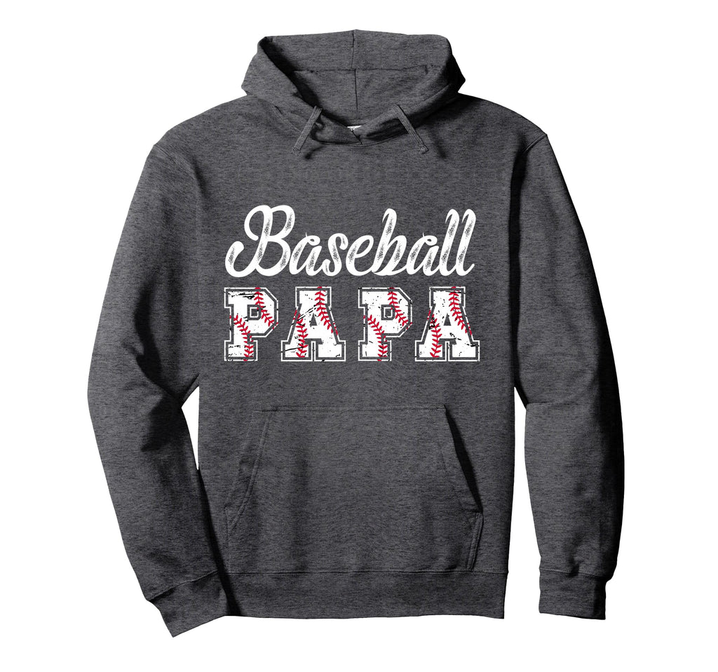 Baseball Papa Baseball Player Papa Hoodie - Minimalist Print for Adults - T-Shirt, Sweatshirt, Hoodie