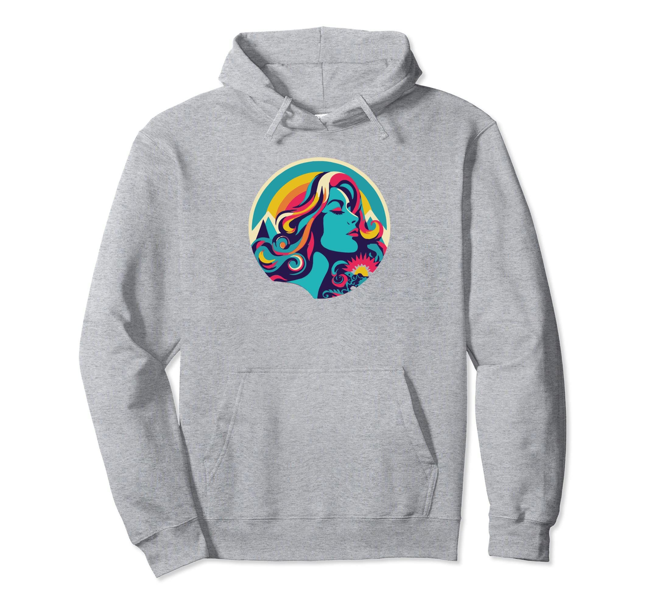 Groovy Mountain Mama Hippie 60S Hoodie - Fun Novelty Design for Adults - T-Shirt, Sweatshirt, Hoodie