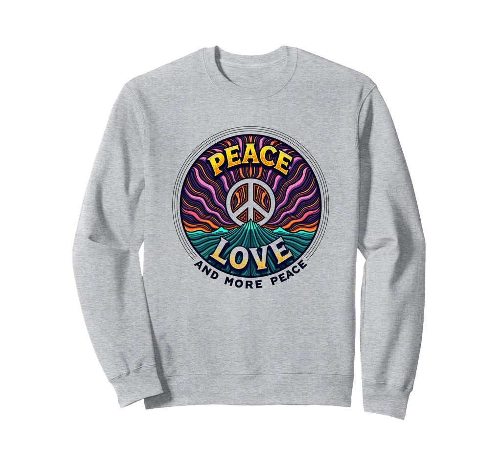 Hippie Peace Love 60S Groovy Sweatshirt - Minimalist Print for Adults - T-Shirt, Sweatshirt, Hoodie