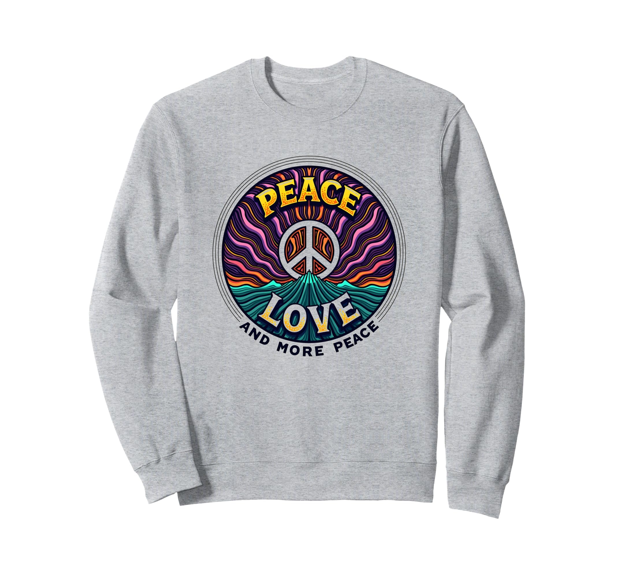 Hippie Peace Love 60S Groovy Sweatshirt - Minimalist Print for Adults - T-Shirt, Sweatshirt, Hoodie