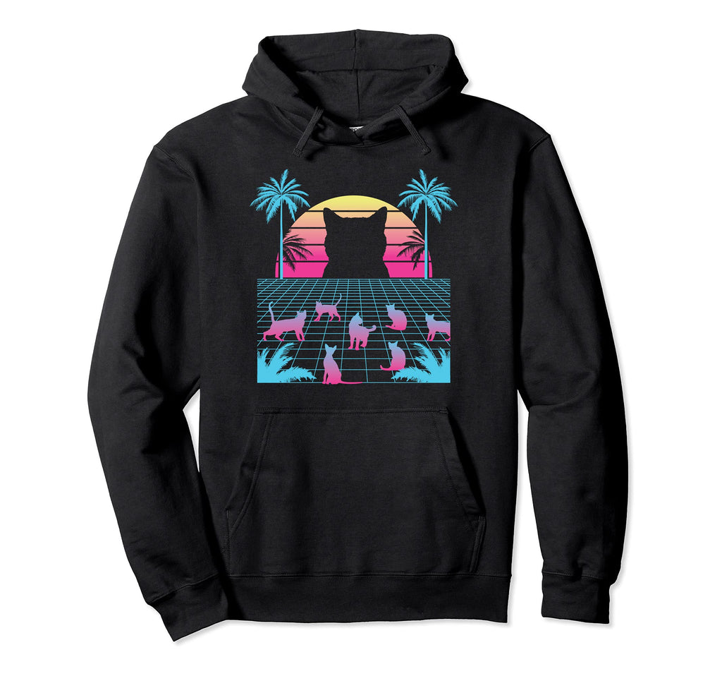 Japanese Cats Vaporwave 90S Aesthetic Hoodie - Casual Everyday Wear Unisex - T-Shirt, Sweatshirt, Hoodie