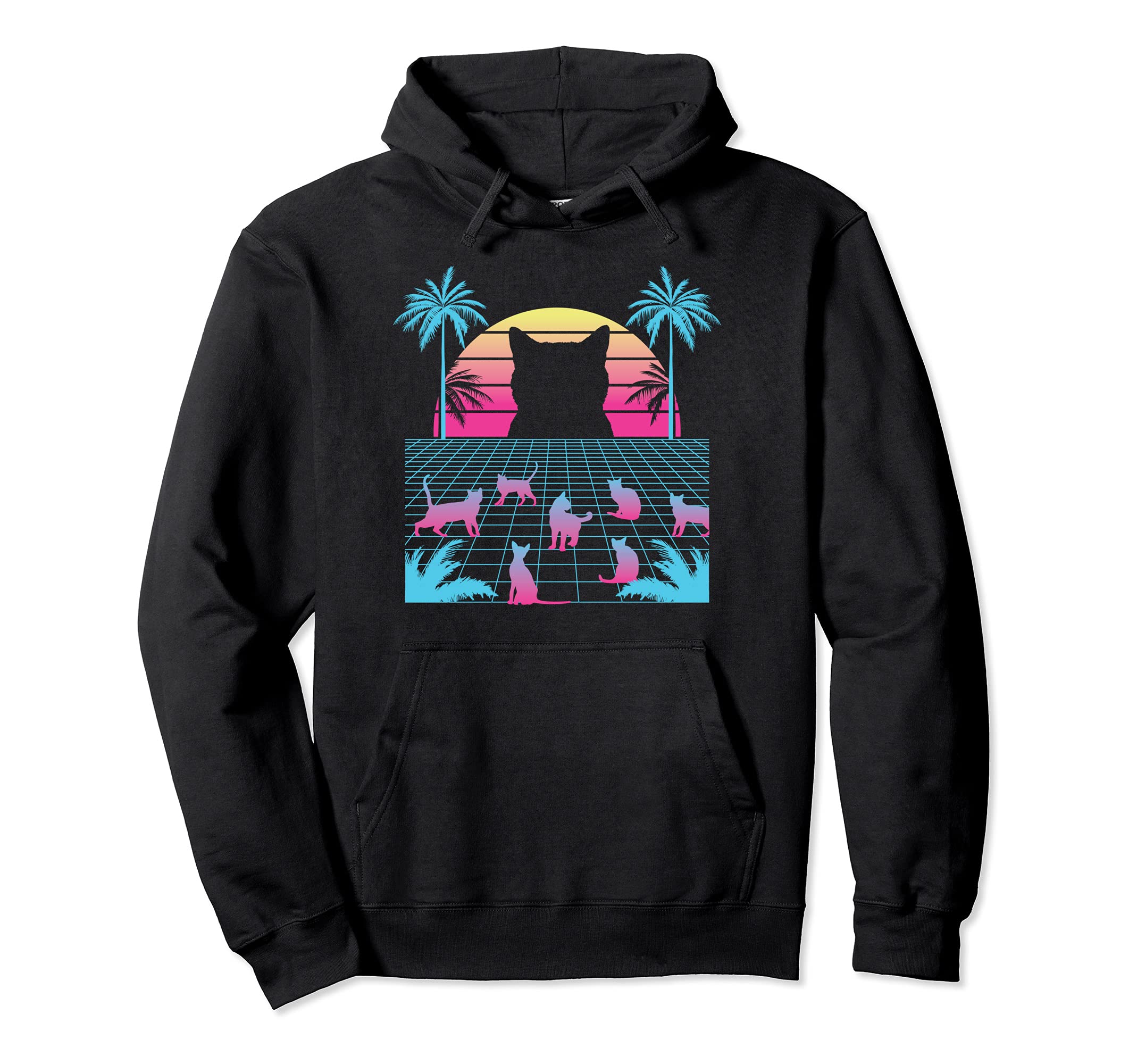 Japanese Cats Vaporwave 90S Aesthetic Hoodie - Casual Everyday Wear Unisex - T-Shirt, Sweatshirt, Hoodie