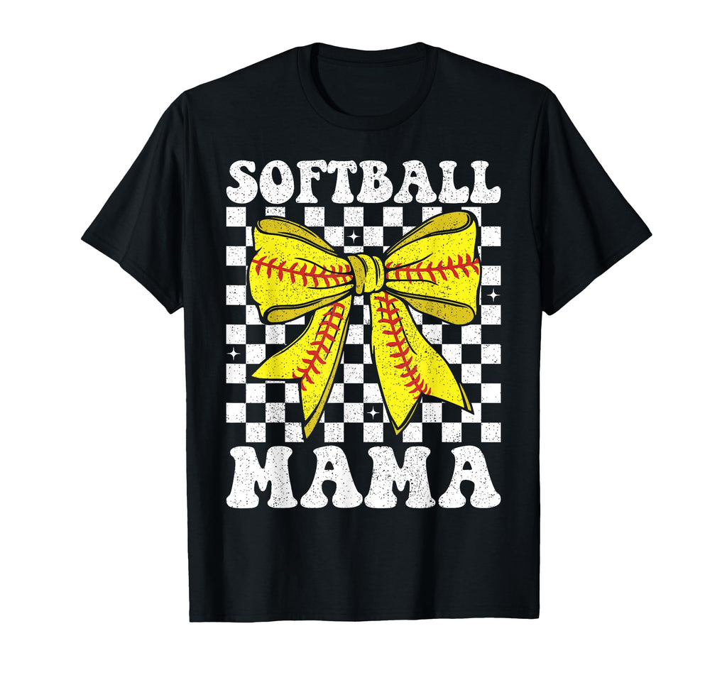 Softball Mama Coquette Bow Softball T-Shirt - Streetwear Style for Adults - T-Shirt, Sweatshirt, Hoodie