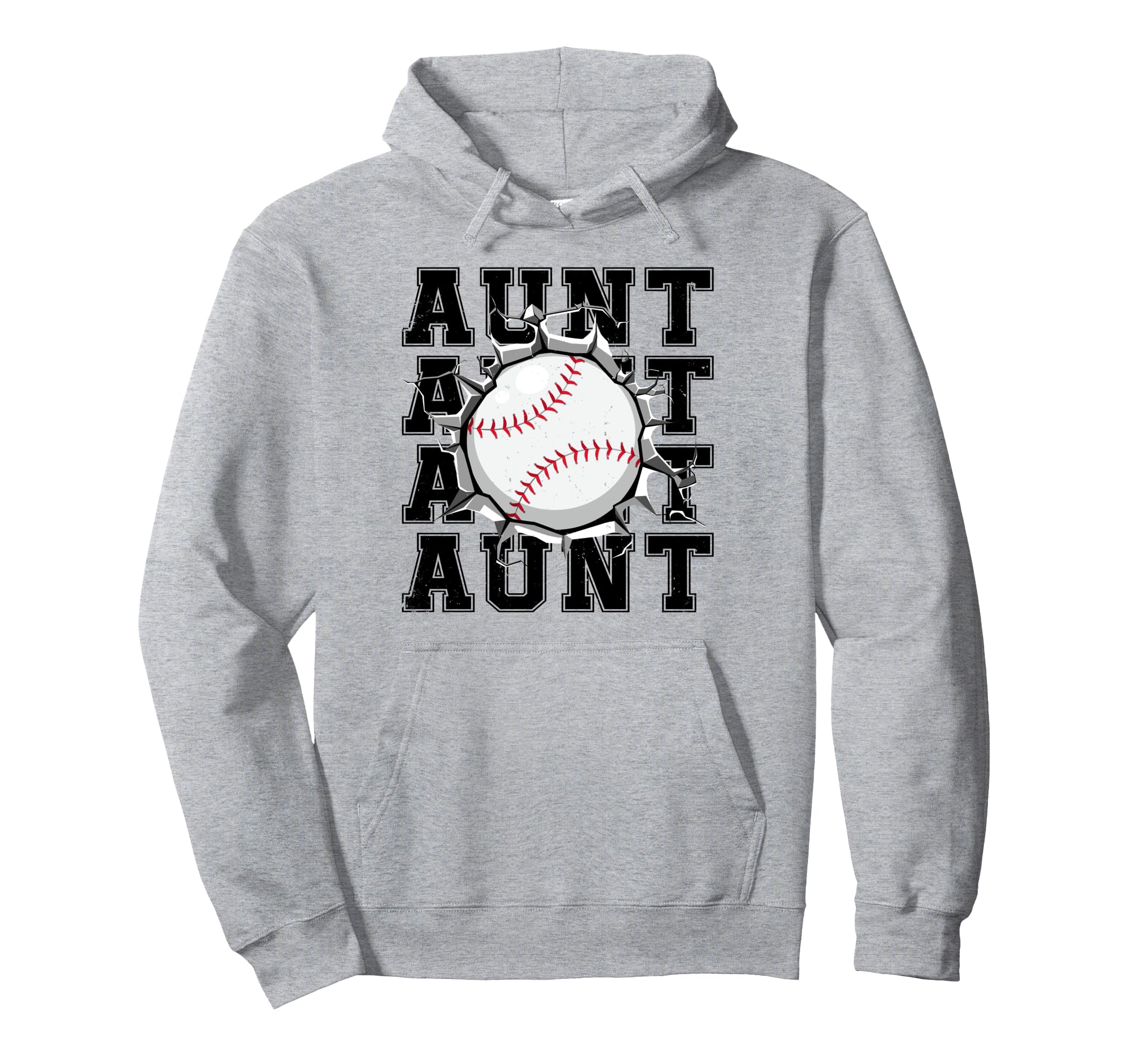 Baseball Aunt Cracked Wall Family Matching Hoodie - Graphic Print Unisex - T-Shirt, Sweatshirt, Hoodie