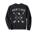 Maryland Home State Map Distressed Sweatshirt - Trendy Graphic Men Women - T-Shirt, Sweatshirt, Hoodie