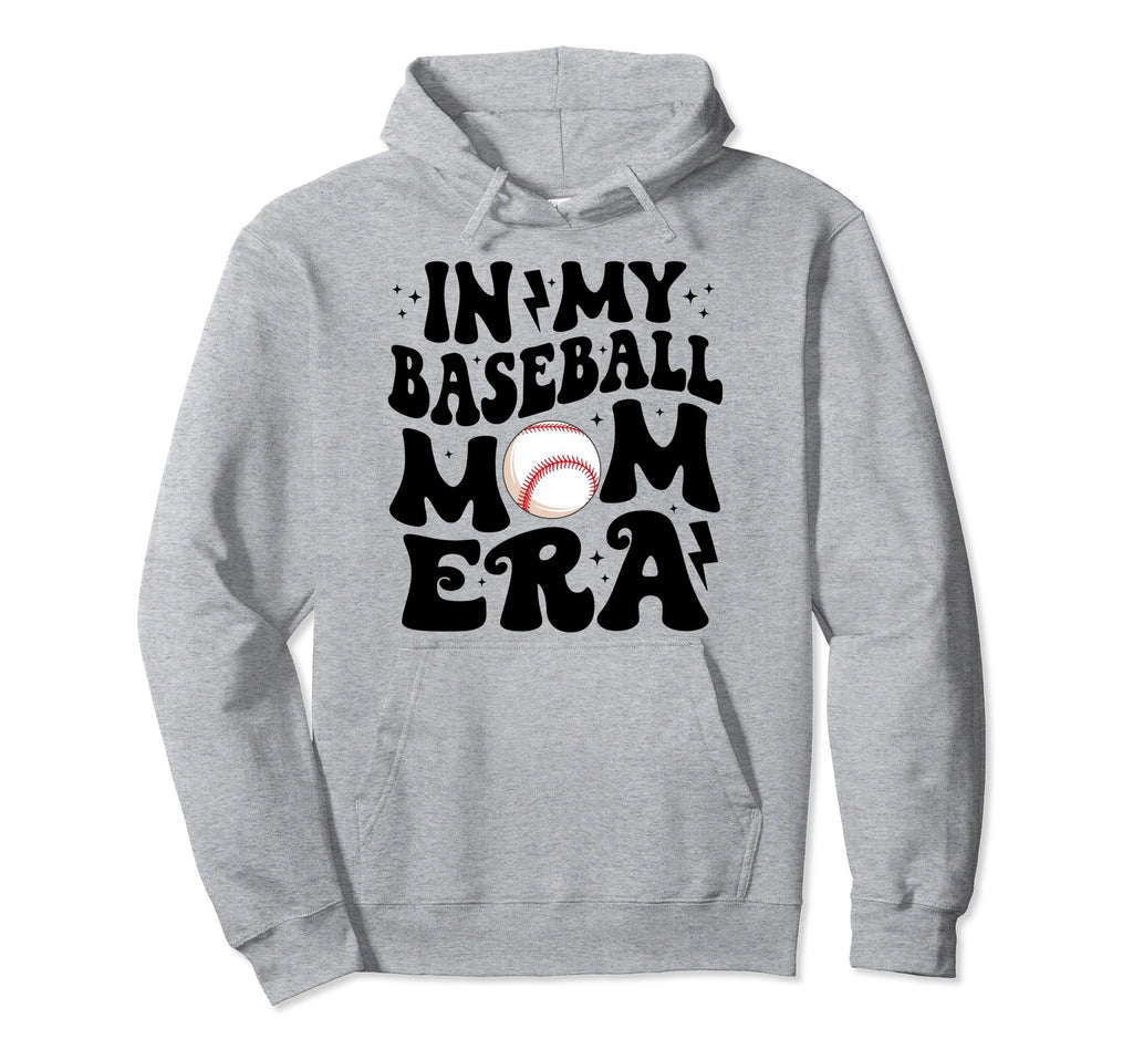 My Baseball Mom Era Groovy Baseball Hoodie - Graphic Print Unisex - T-Shirt, Sweatshirt, Hoodie