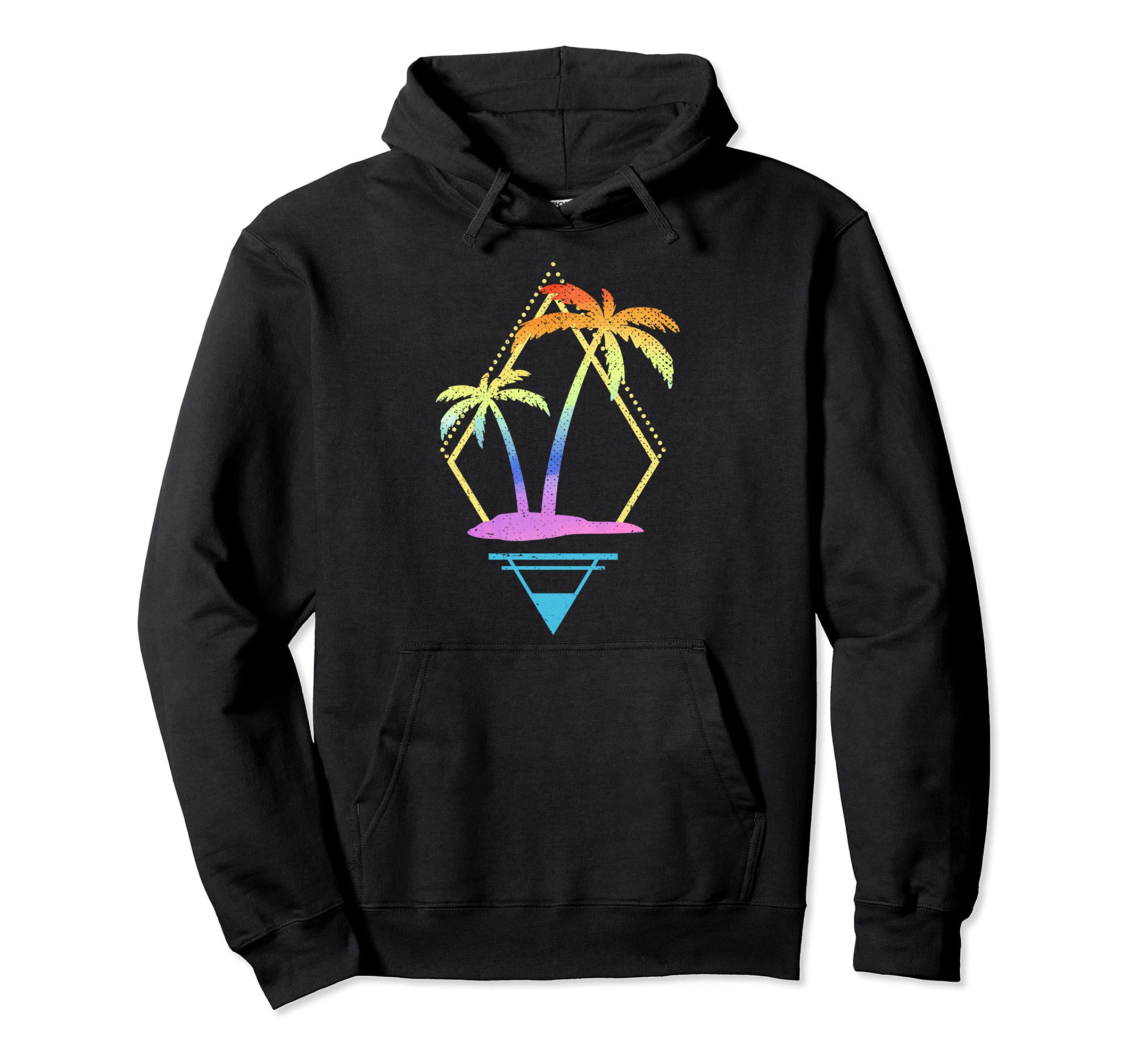 Art Palm Trees 90S 80S Aesthetic Hoodie - Casual Everyday Wear Men Women - T-Shirt, Sweatshirt, Hoodie