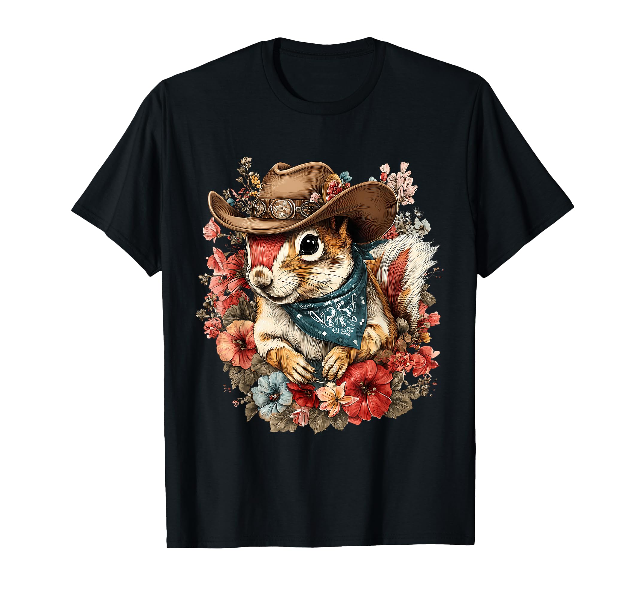 Country Cowboy Squirrel Rodeo Cowgirl T-Shirt - Minimalist Print Unisex - T-Shirt, Sweatshirt, Hoodie