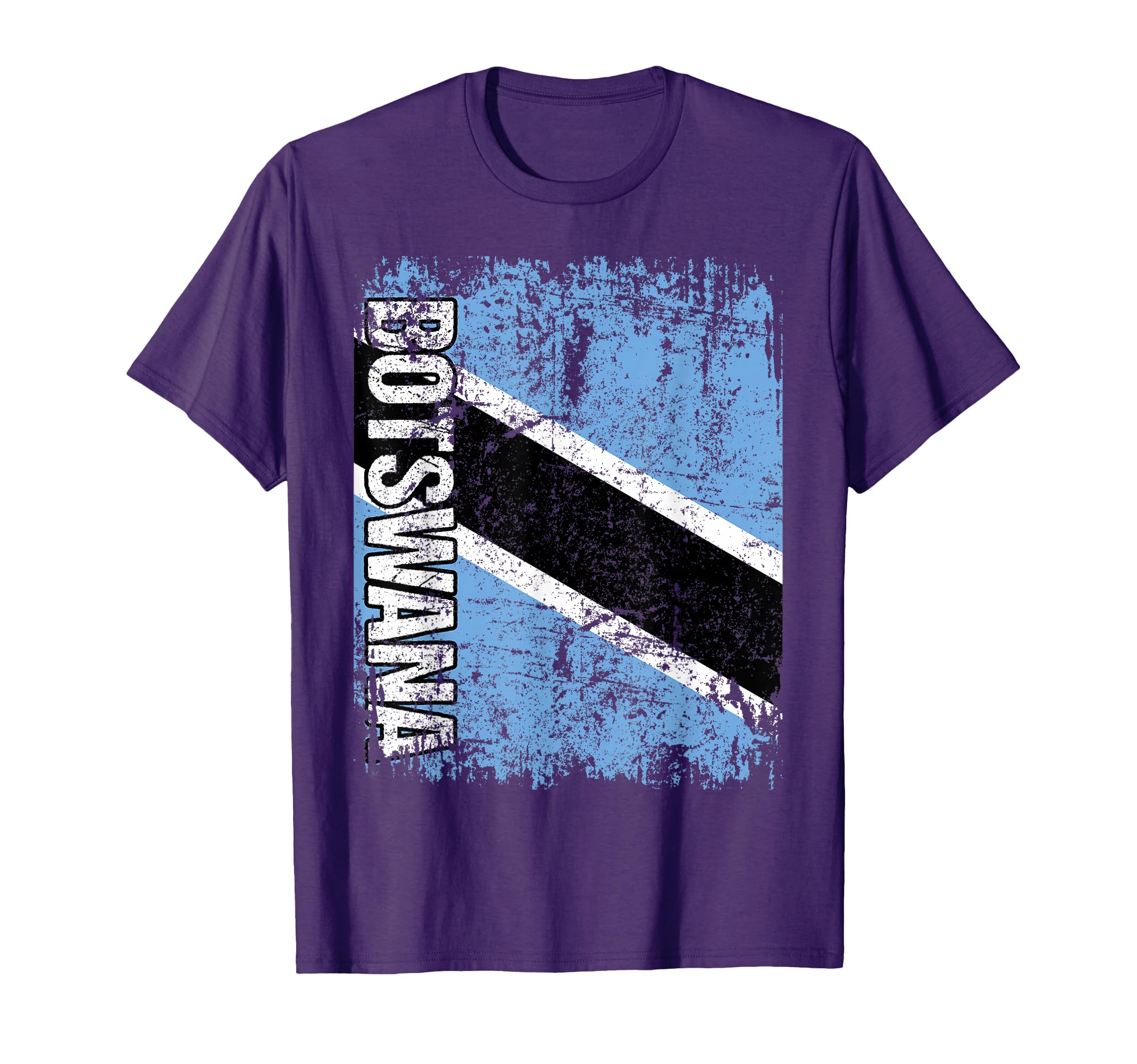 Botswana Flag Distressed Botswana T-Shirt - Graphic Print Unisex - T-Shirt, Sweatshirt, Hoodie