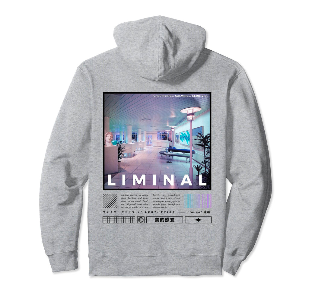 Liminal Spaces Backprint Vaporwave Hoodie - Streetwear Style Men Women - T-Shirt, Sweatshirt, Hoodie