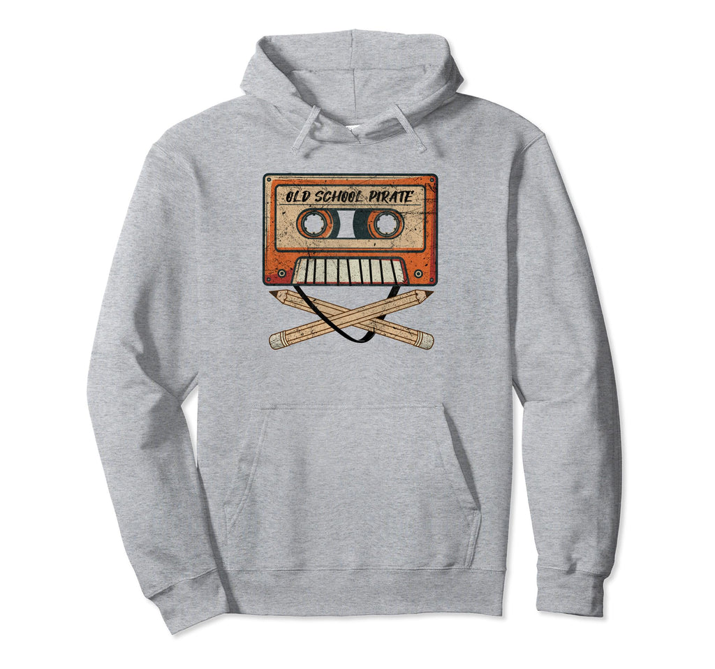 80S Old School Pirate Audio Cassette Hoodie - Trendy Graphic for Adults - T-Shirt, Sweatshirt, Hoodie