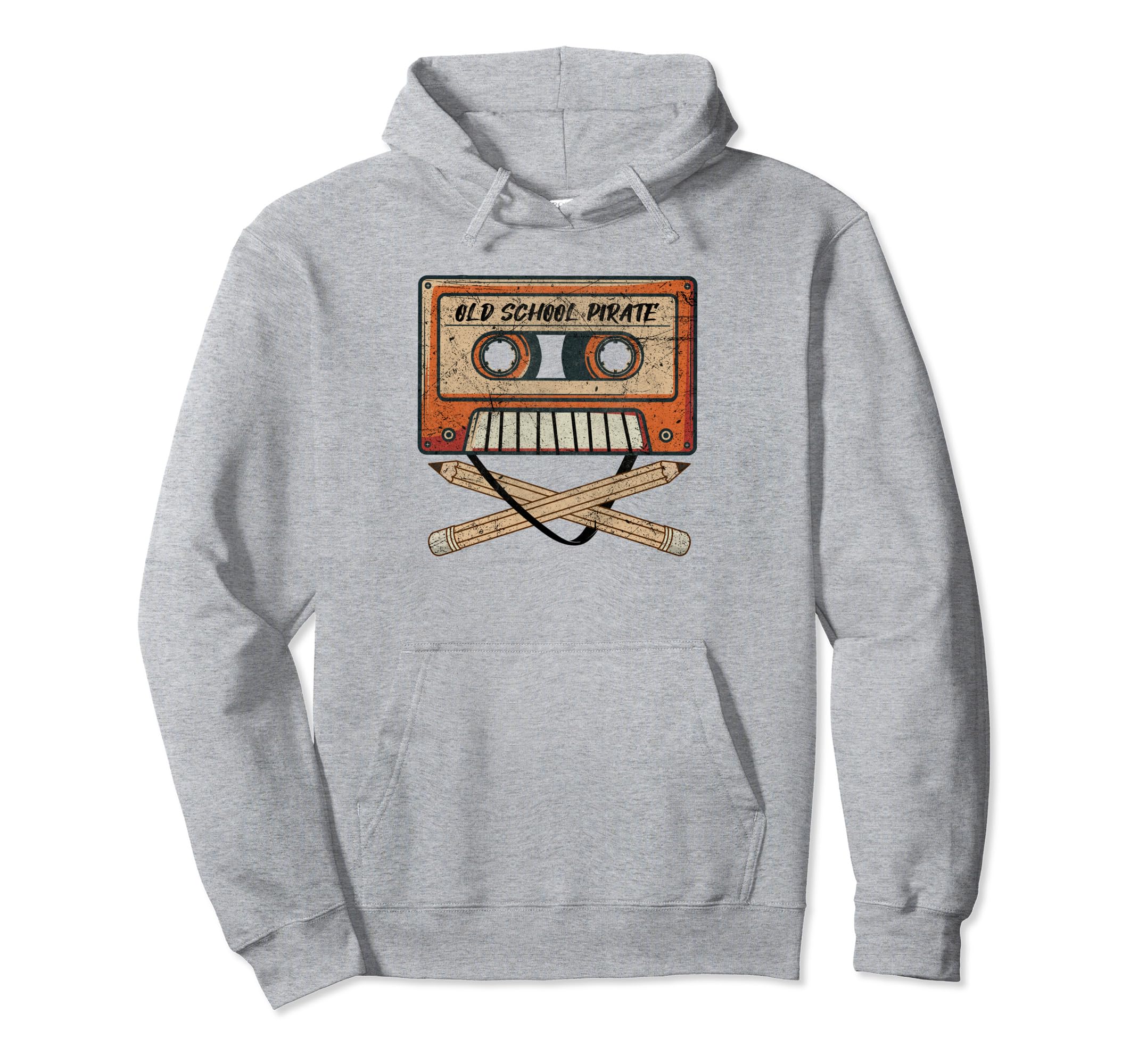 80S Old School Pirate Audio Cassette Hoodie - Trendy Graphic for Adults - T-Shirt, Sweatshirt, Hoodie