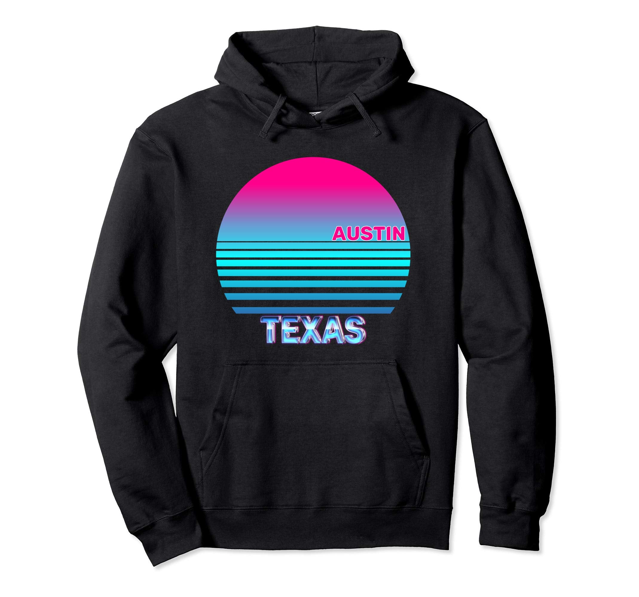 Austin Texas Vaporwave 1980S 1990S Hoodie - Trendy Graphic for Adults - T-Shirt, Sweatshirt, Hoodie
