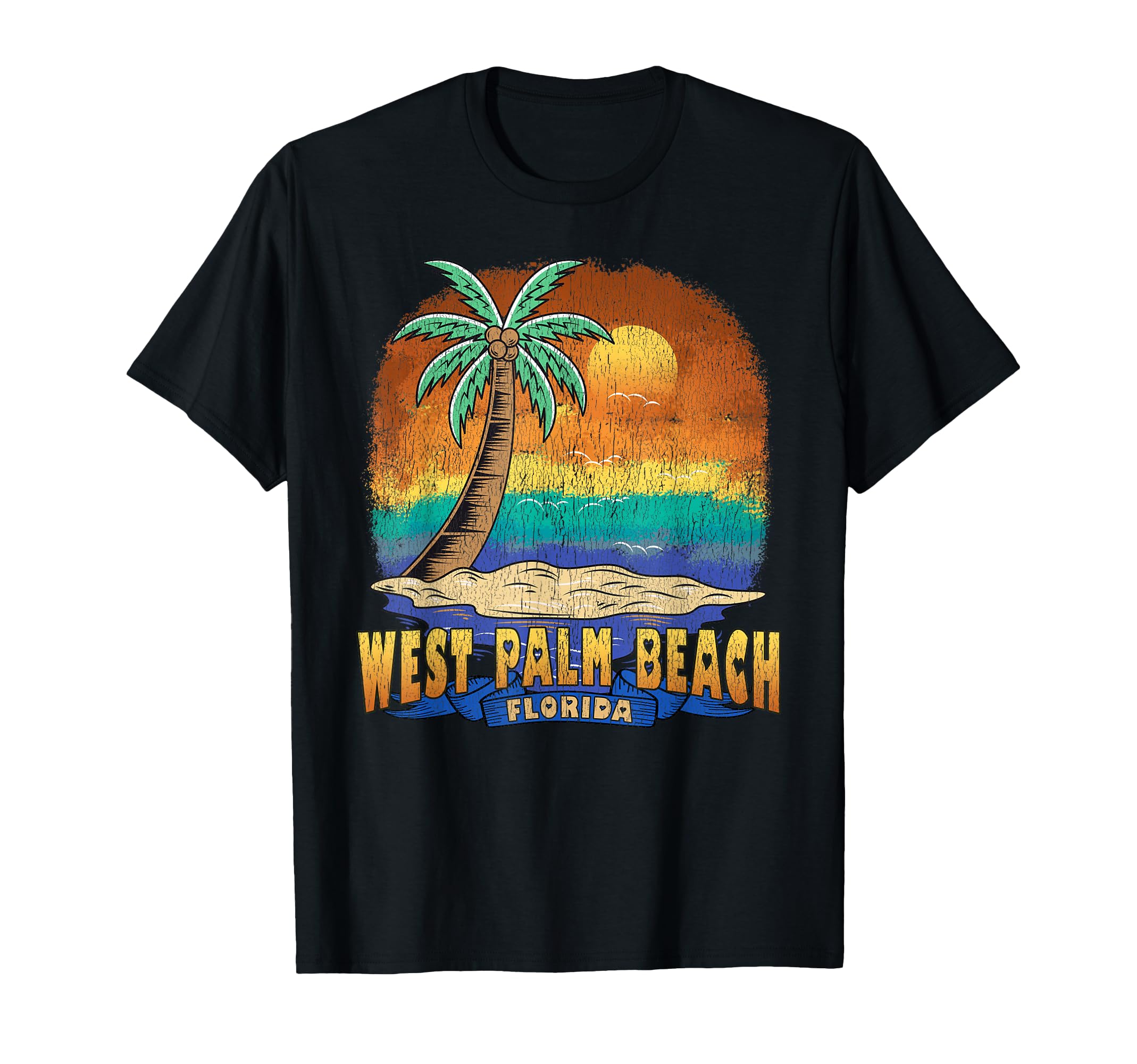 West Palm Beach Florida Distressed T-Shirt - Unique Graphic Men Women - T-Shirt, Sweatshirt, Hoodie