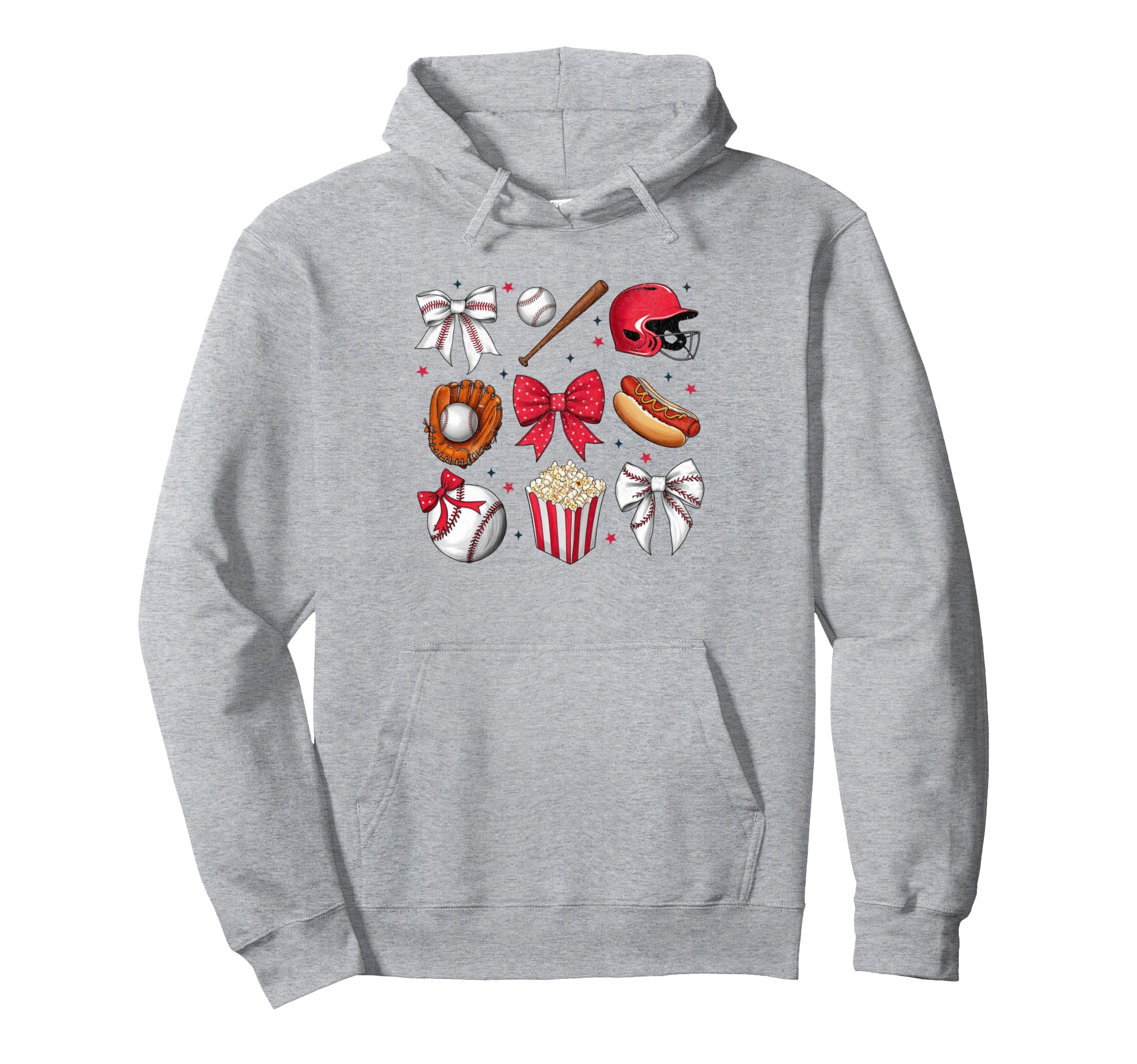 Baseball Coquette Bow Baseball Cheer Mom Hoodie - Trendy Graphic Unisex - T-Shirt, Sweatshirt, Hoodie