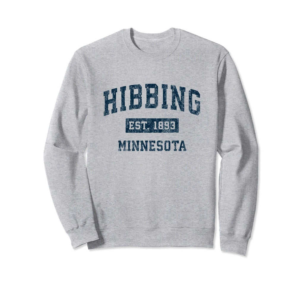 Hibbing Minnesota Mn Sports Navy Sweatshirt - Custom Art Print Unisex - T-Shirt, Sweatshirt, Hoodie