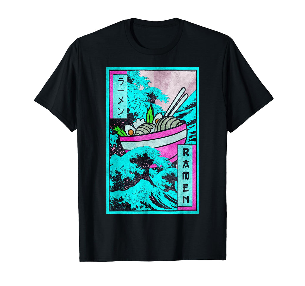 Ramen Noodles Great Wave Off Kanagawa T-Shirt - Fun Novelty Design Unisex - T-Shirt, Sweatshirt, Hoodie
