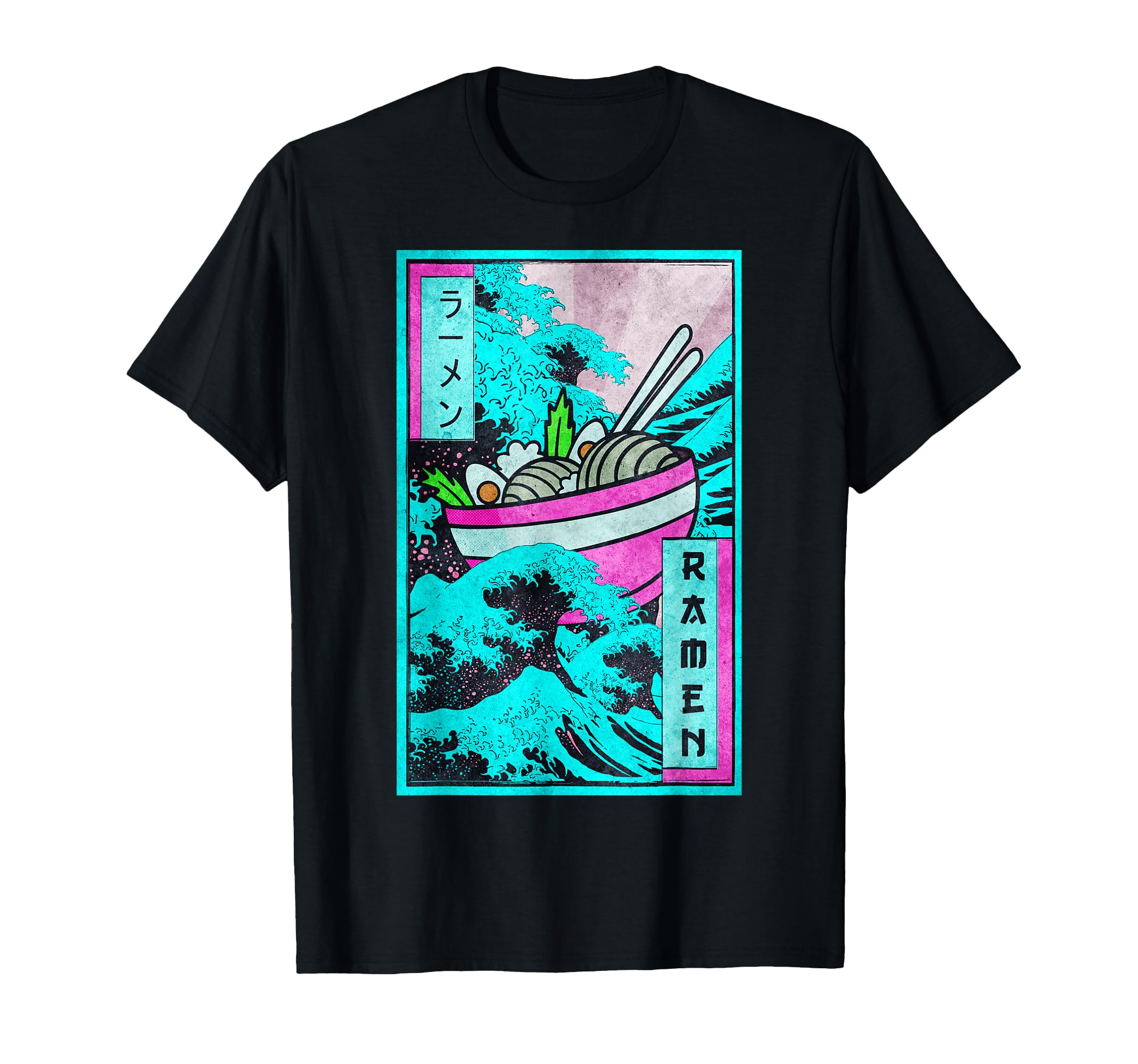 Ramen Noodles Great Wave Off Kanagawa T-Shirt - Fun Novelty Design Unisex - T-Shirt, Sweatshirt, Hoodie